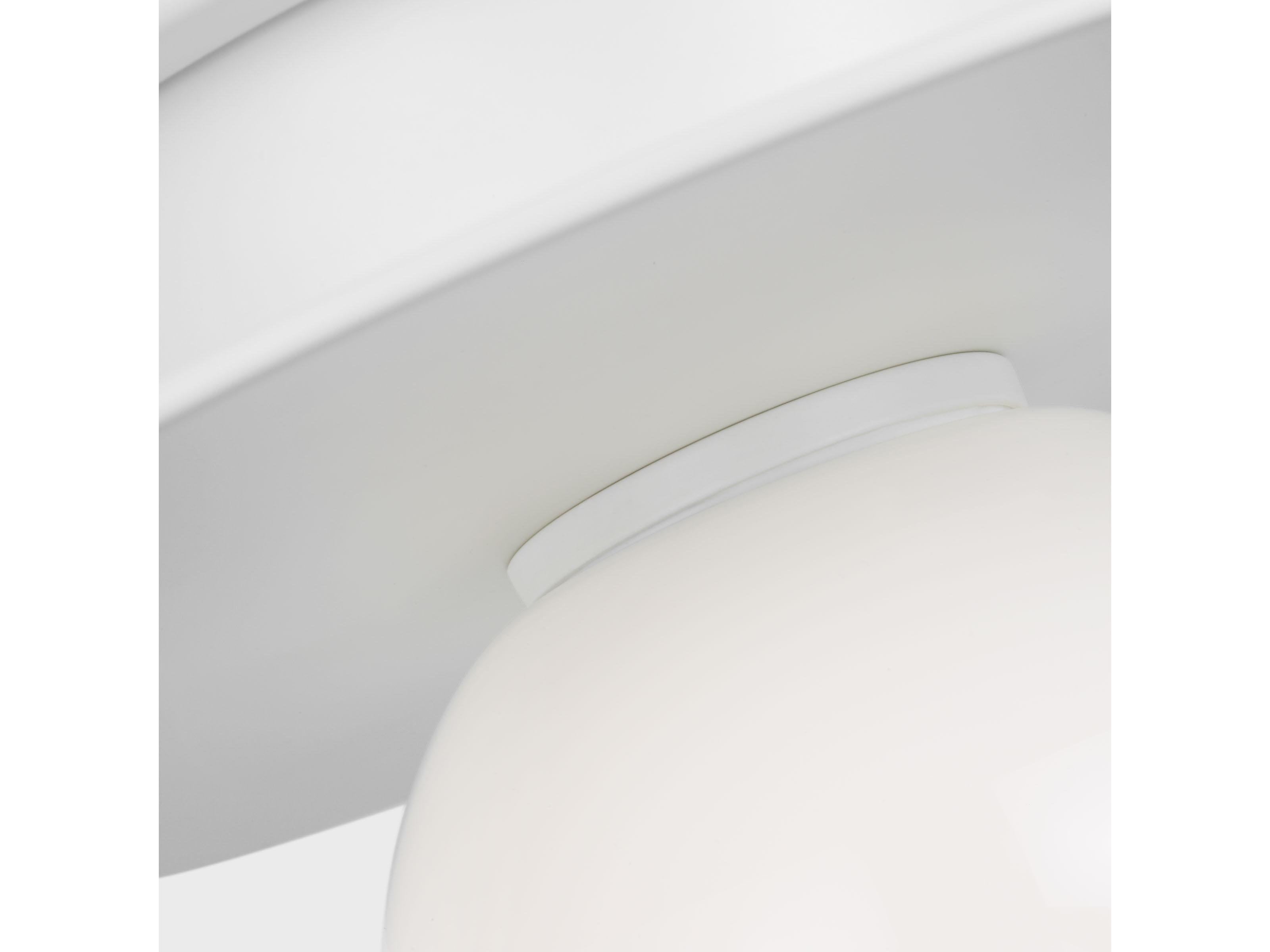 Visual Comfort Studio Nodes 1-Light Matte White Globe Semi Flush Mount