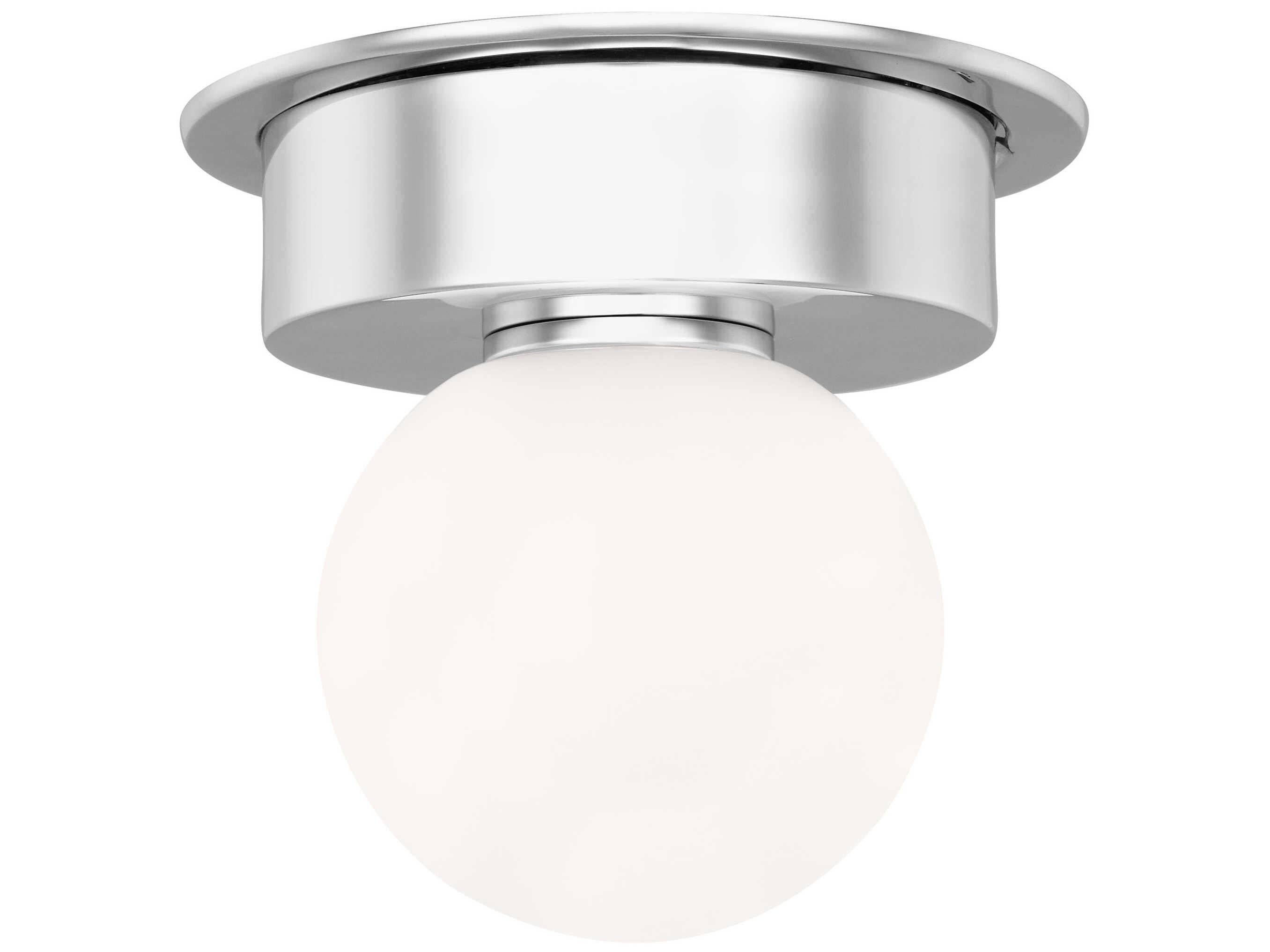Visual Comfort Studio Nodes 1-Light Polished Nickel Globe Round Flush Mount