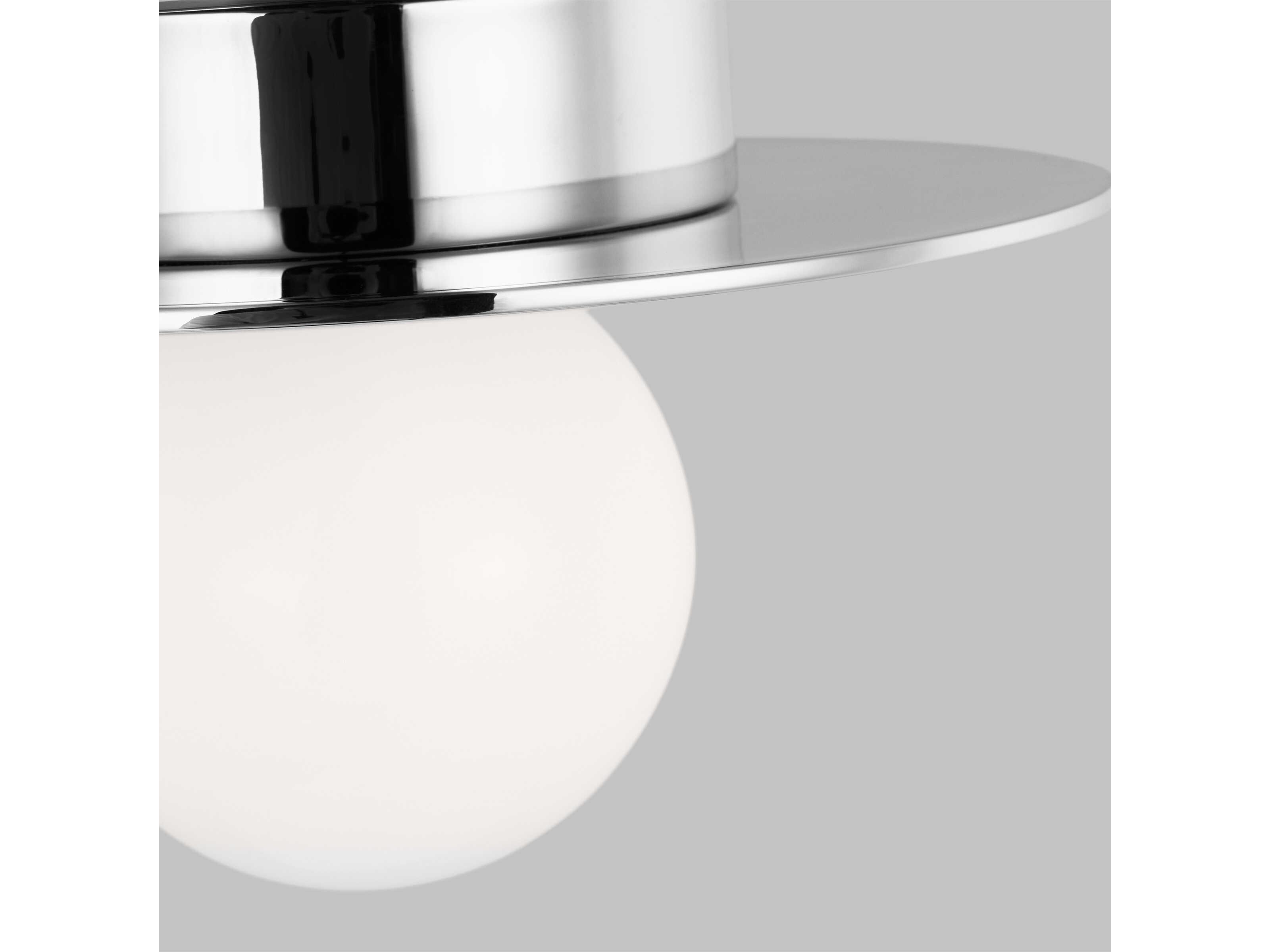 Visual Comfort Studio Nodes 1-Light Polished Nickel Globe Round Flush Mount
