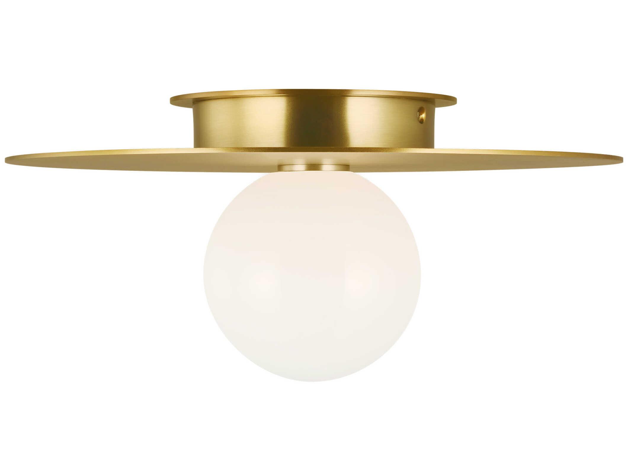 Visual Comfort Studio Nodes 1-Light Burnished Brass Globe Round Flush Mount