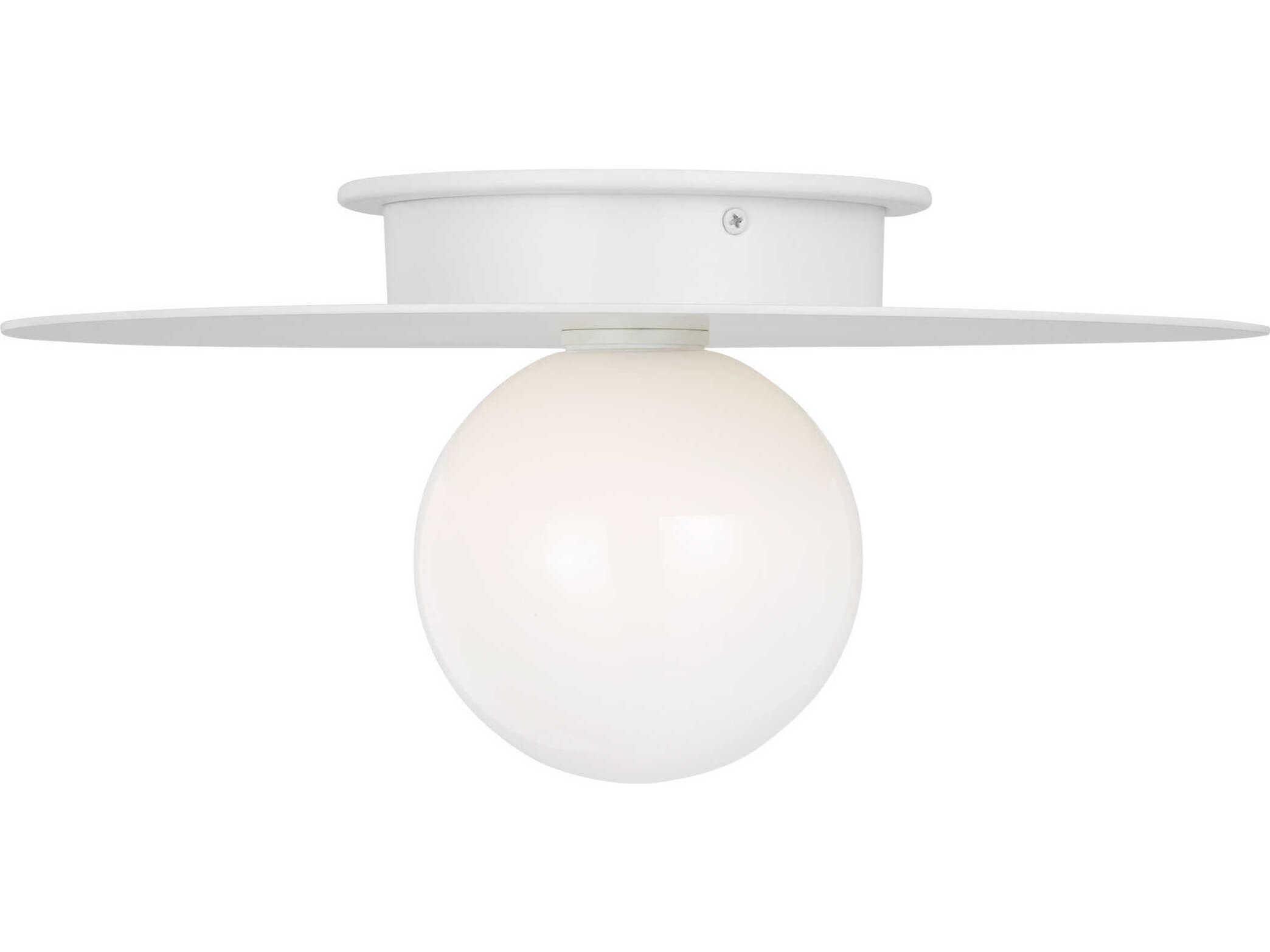 Visual Comfort Studio Nodes 1-Light Matte White Globe Flush Mount