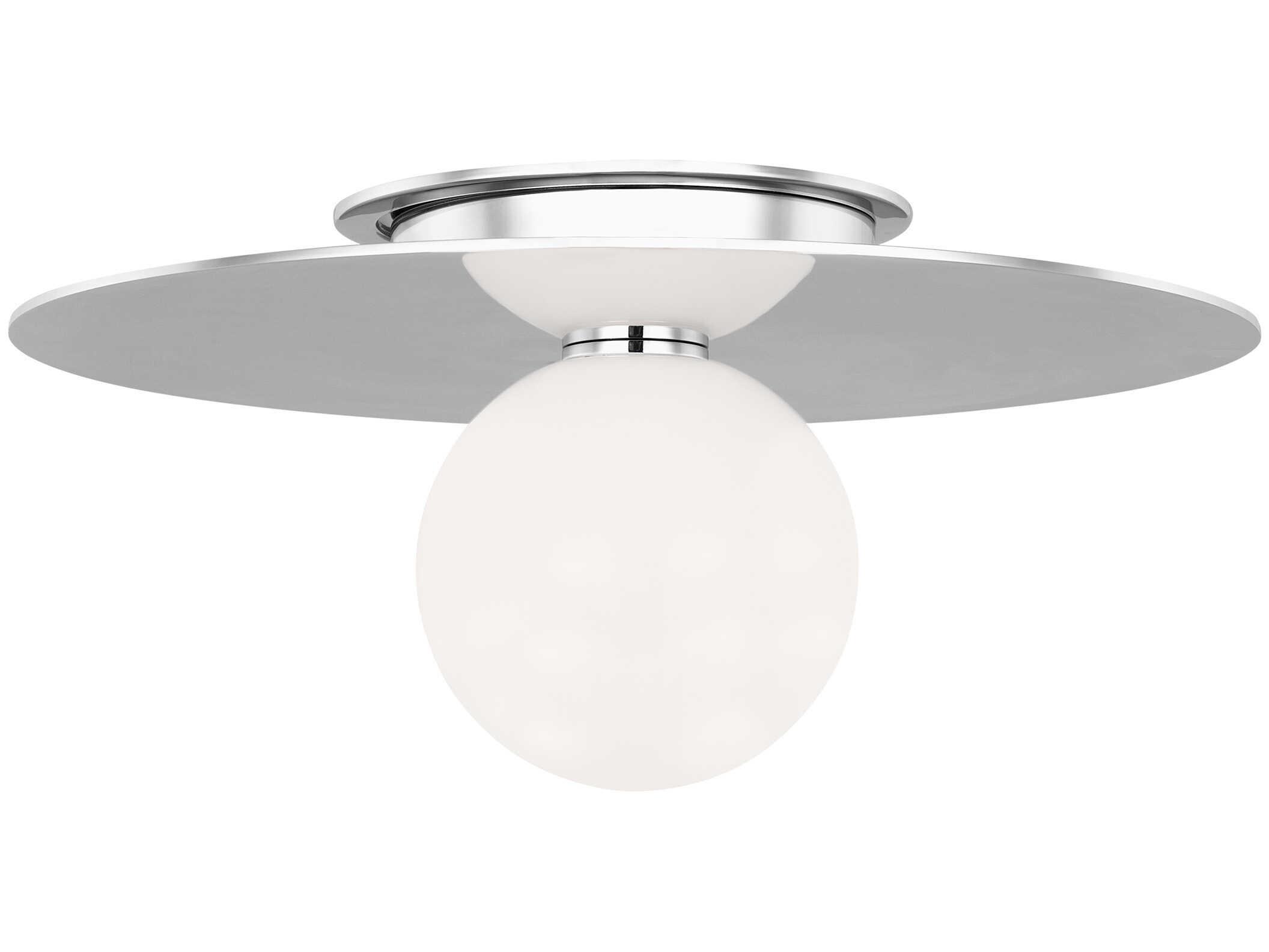 Visual Comfort Studio Nodes 1-Light Polished Nickel Globe Round Flush Mount