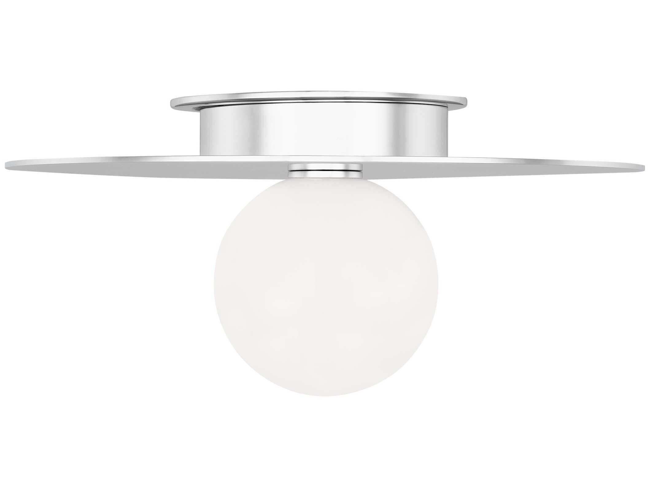 Visual Comfort Studio Nodes 1-Light Polished Nickel Globe Round Flush Mount