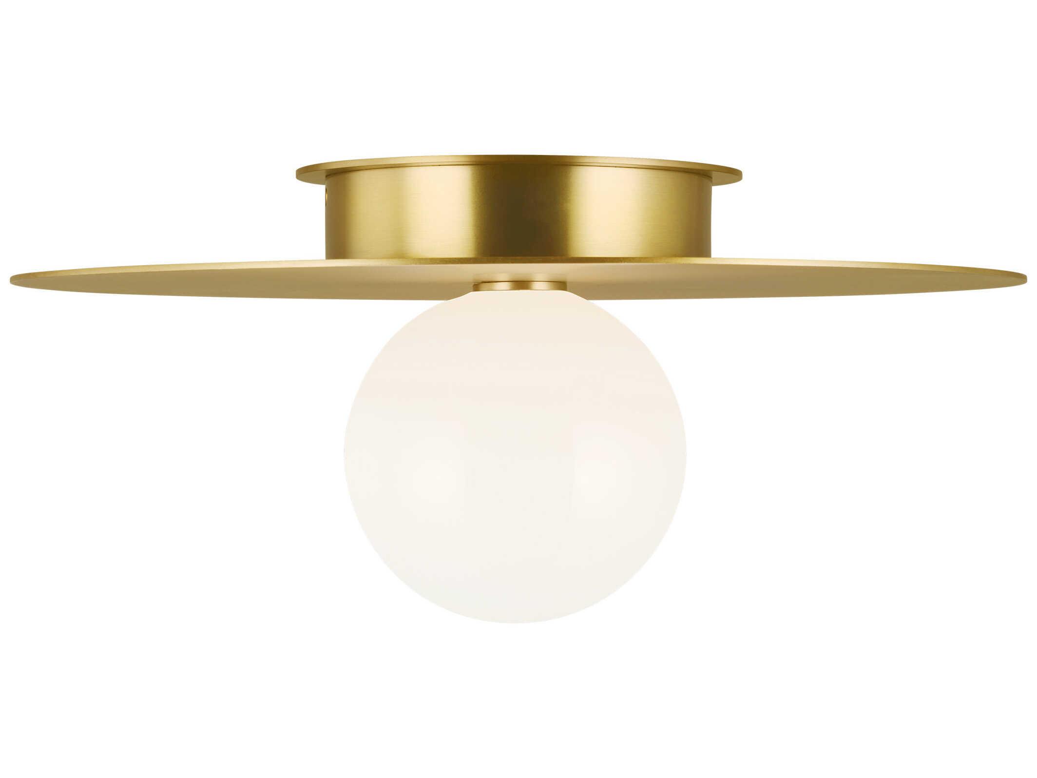 Visual Comfort Studio Nodes 1-Light Burnished Brass Globe Round Flush Mount