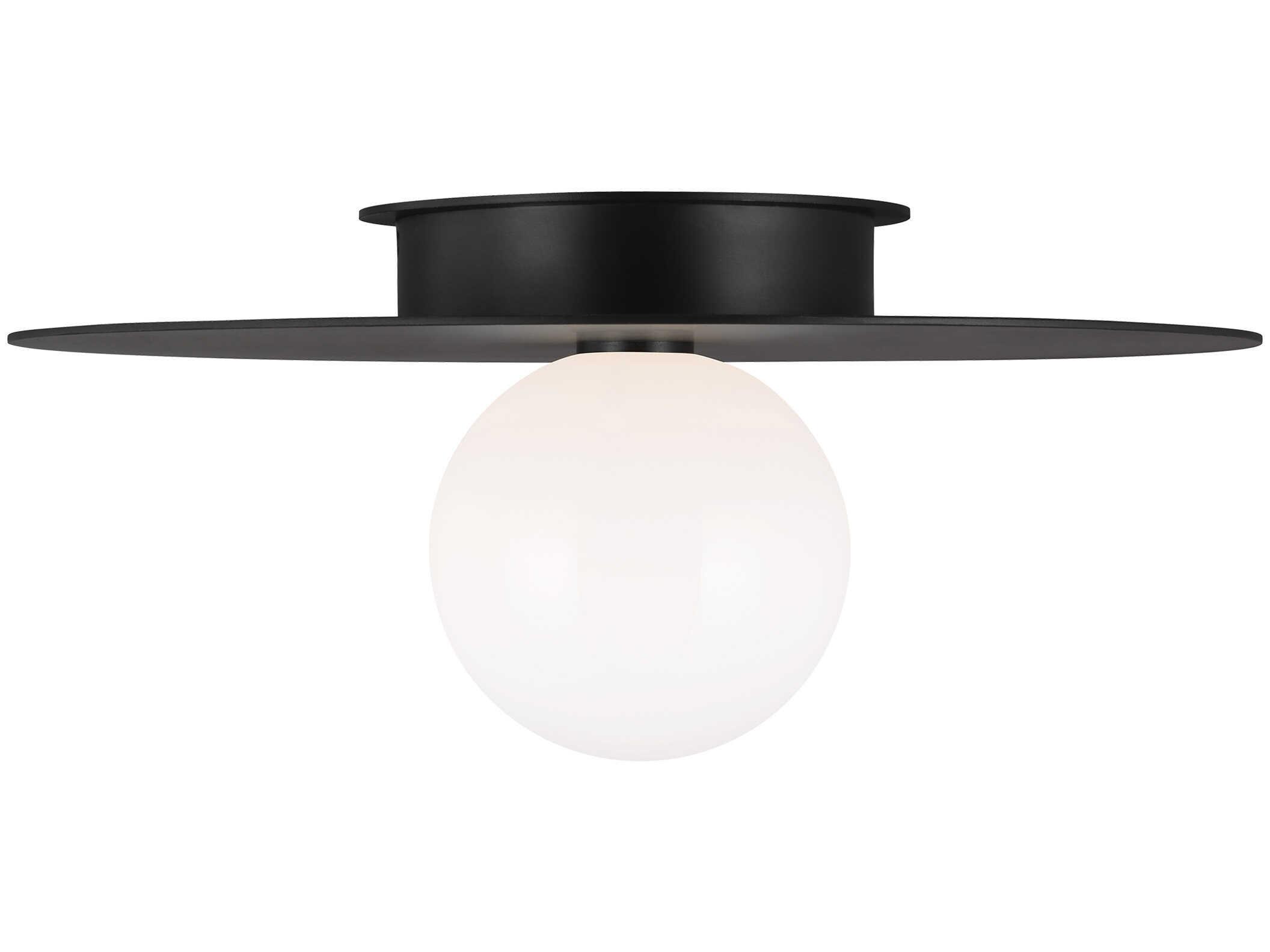 Visual Comfort Studio Nodes 1-Light Midnight Black Globe Round Flush Mount