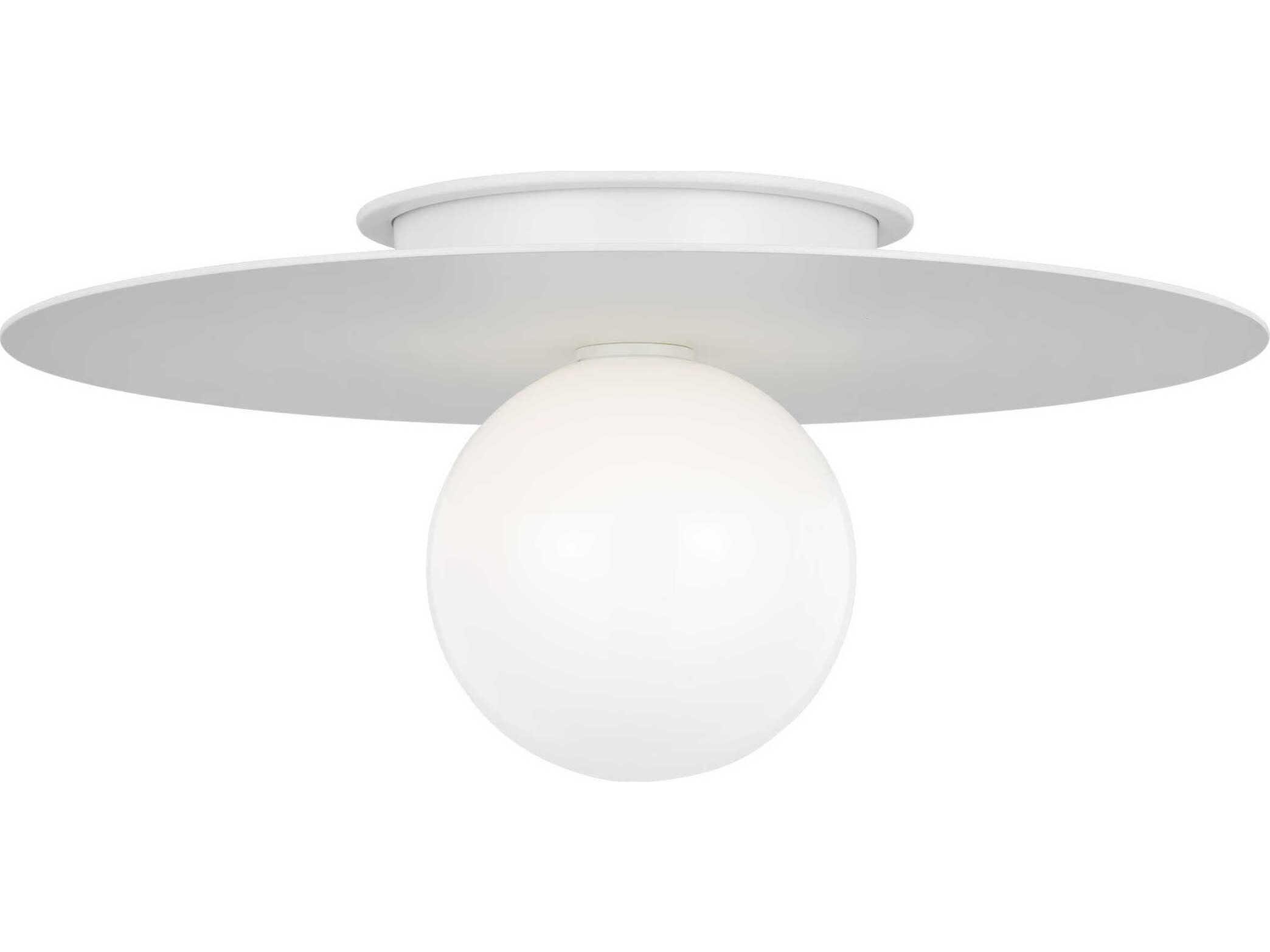 Visual Comfort Studio Nodes 1-Light Matte White Globe Flush Mount