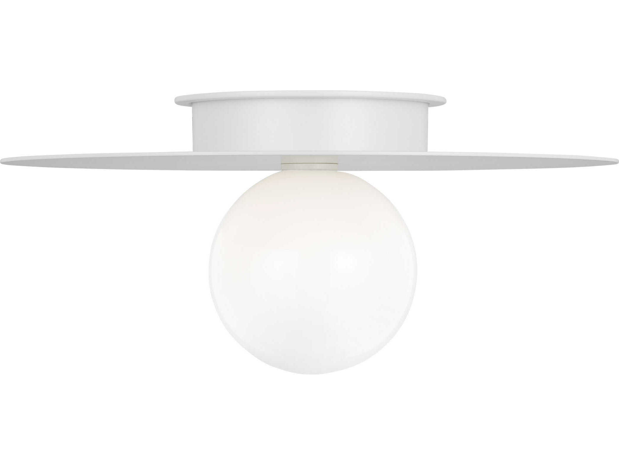 Visual Comfort Studio Nodes 1-Light Matte White Globe Flush Mount
