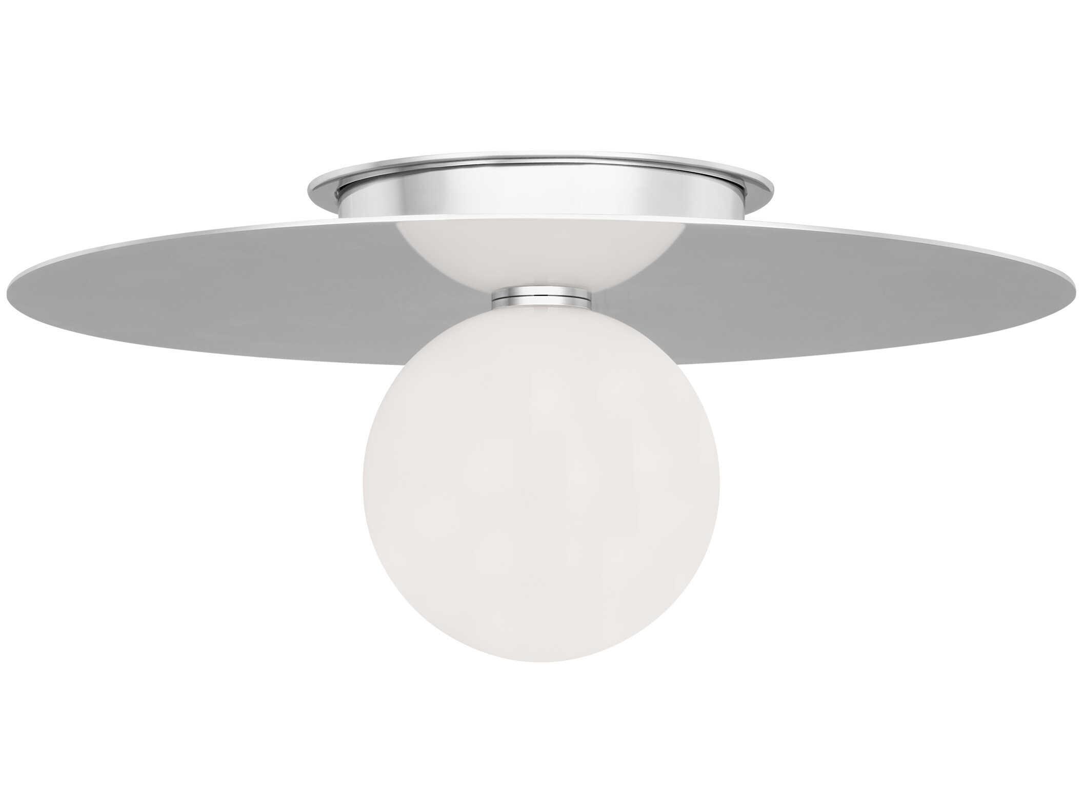 Visual Comfort Studio Nodes 1-Light Polished Nickel Globe Round Flush Mount