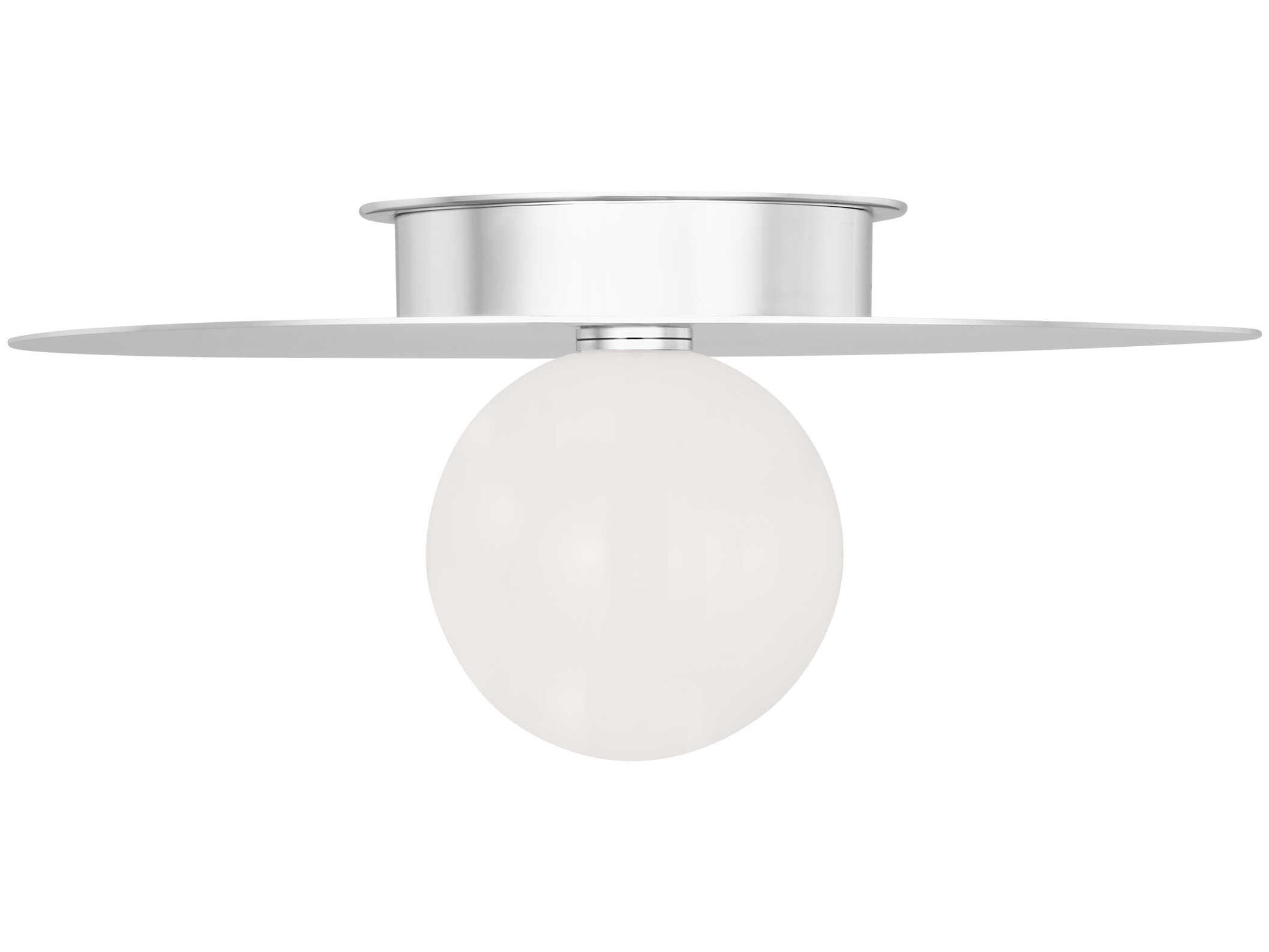 Visual Comfort Studio Nodes 1-Light Polished Nickel Globe Round Flush Mount