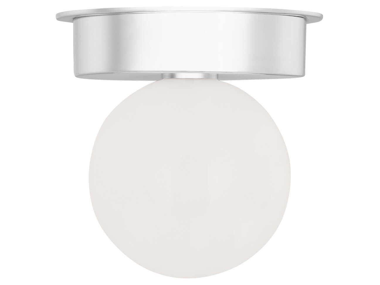 Visual Comfort Studio Nodes 1-Light Polished Nickel Globe Round Flush Mount