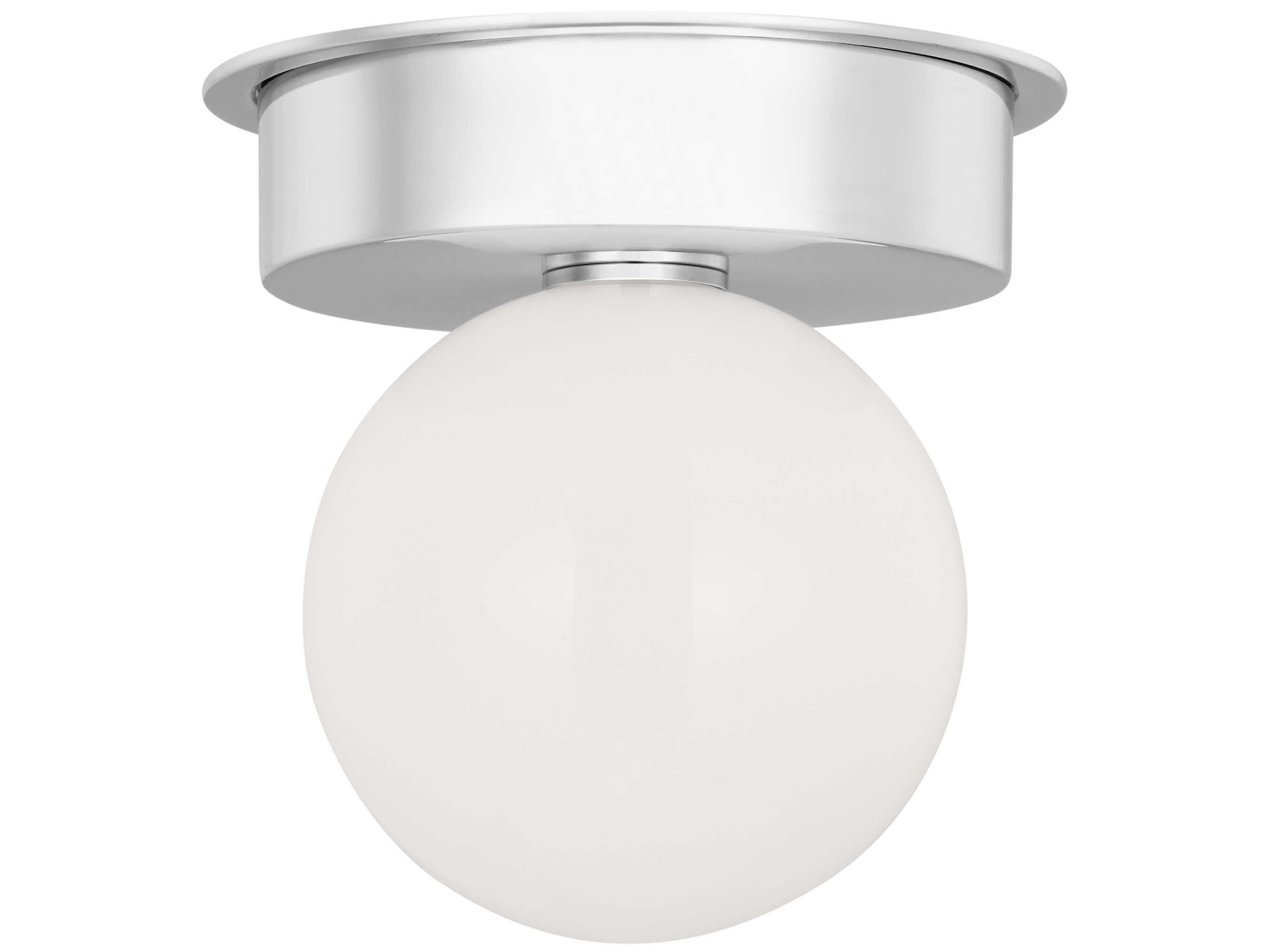 Visual Comfort Studio Nodes 1-Light Polished Nickel Globe Round Flush Mount