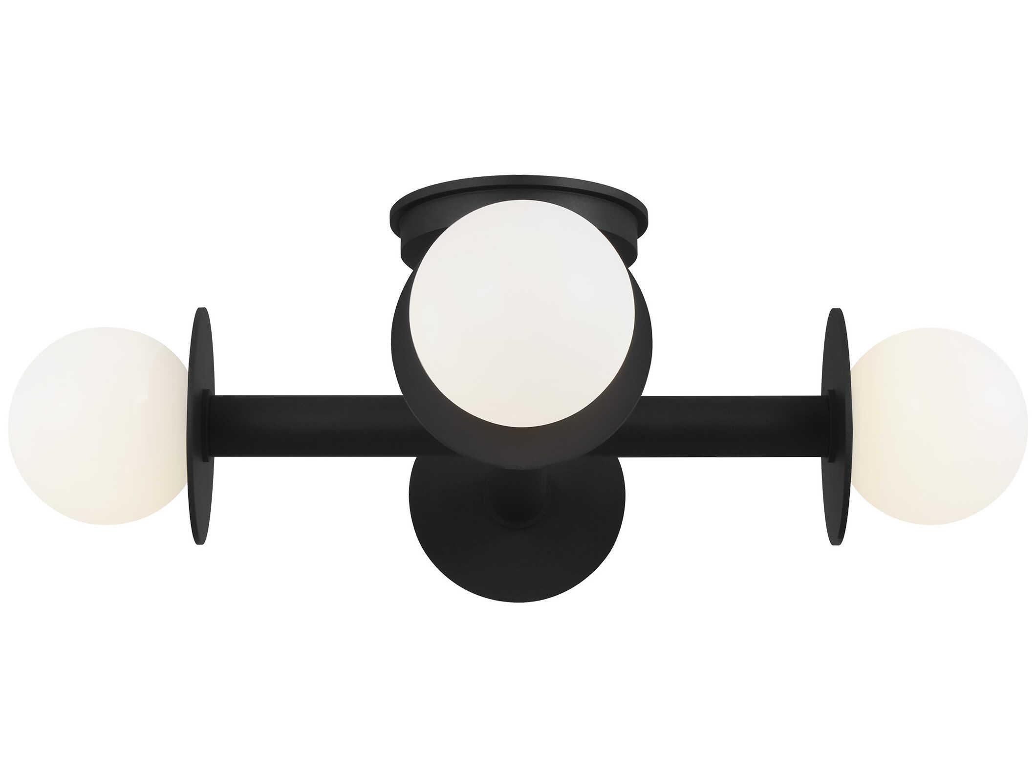 Visual Comfort Studio Nodes 4-Light Midnight Black Globe Linear Semi Flush Mount