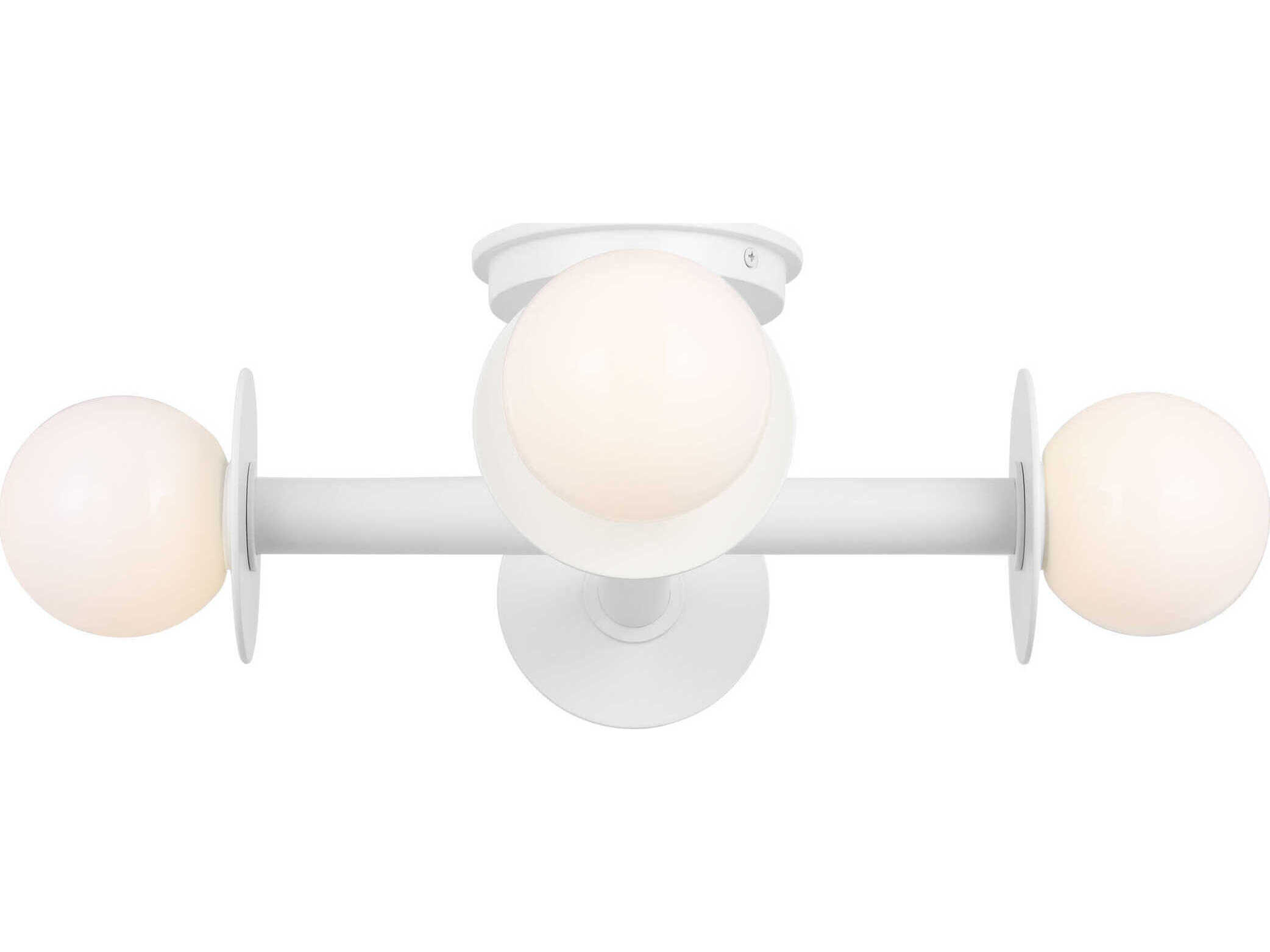 Visual Comfort Studio Nodes 4-Light Matte White Globe Semi Flush Mount