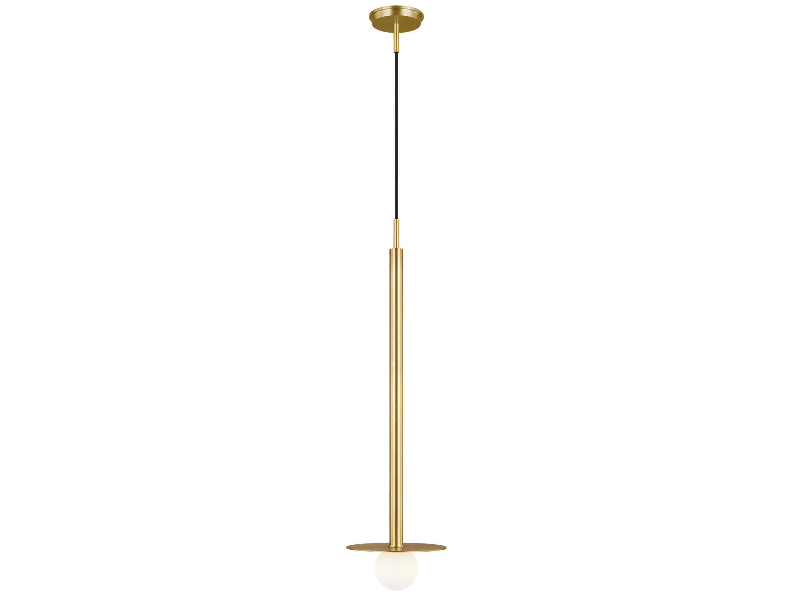 Visual Comfort Studio Nodes 1-Light Burnished Brass Globe Linear Mini Pendant