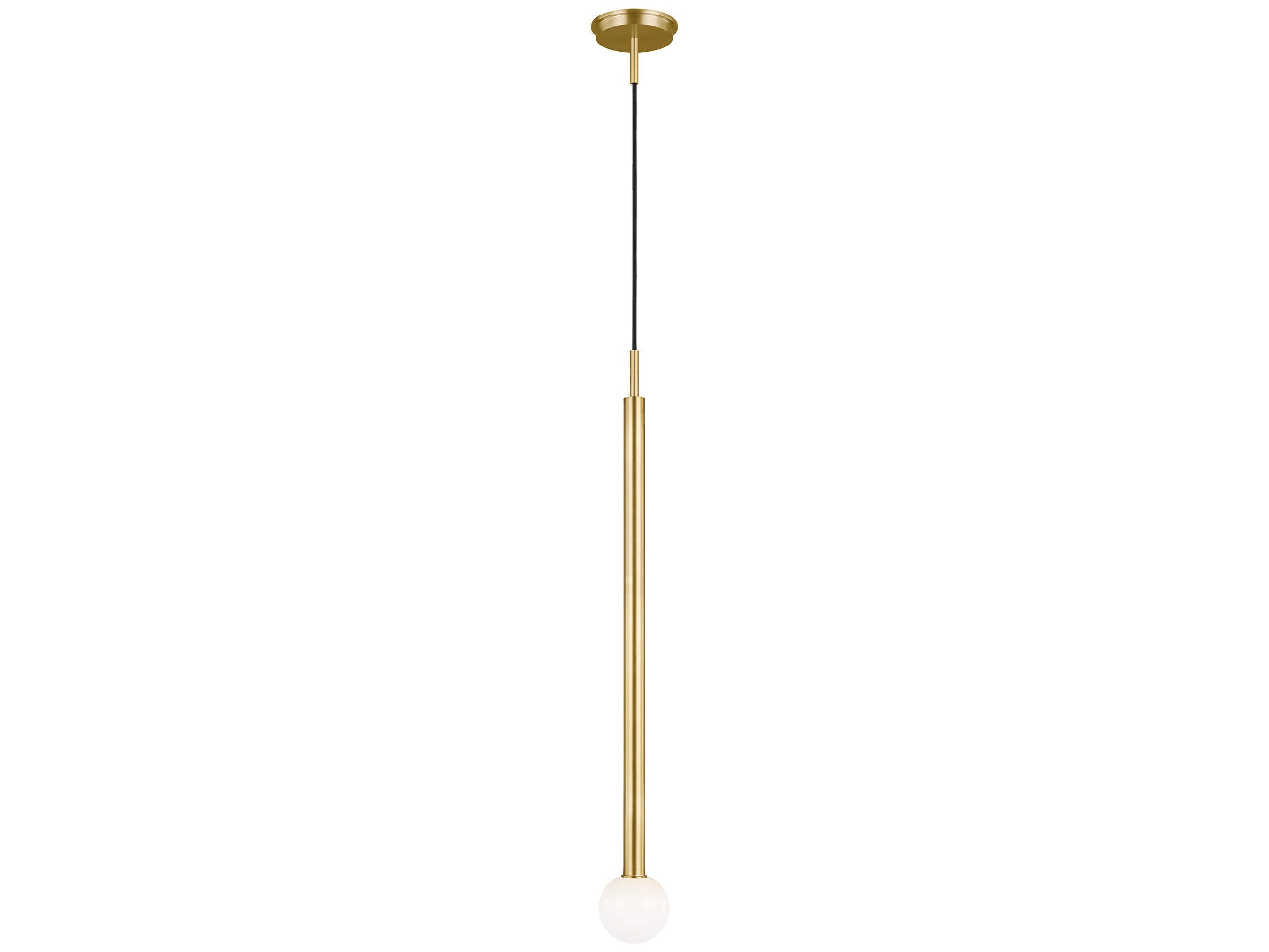 Visual Comfort Studio Nodes 1-Light Burnished Brass Globe Linear Mini Pendant
