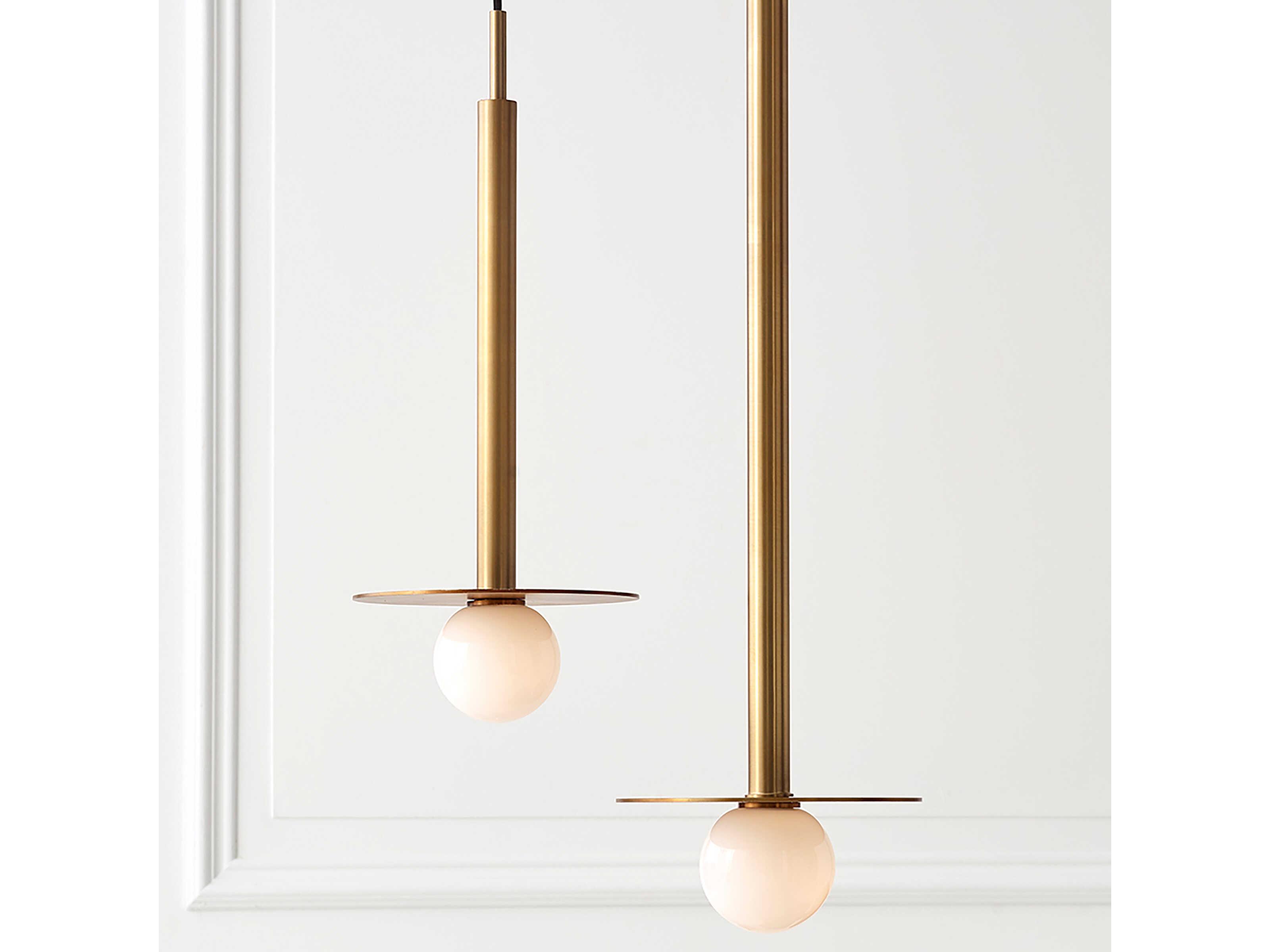 Visual Comfort Studio Nodes 1-Light Burnished Brass Globe Linear Mini Pendant