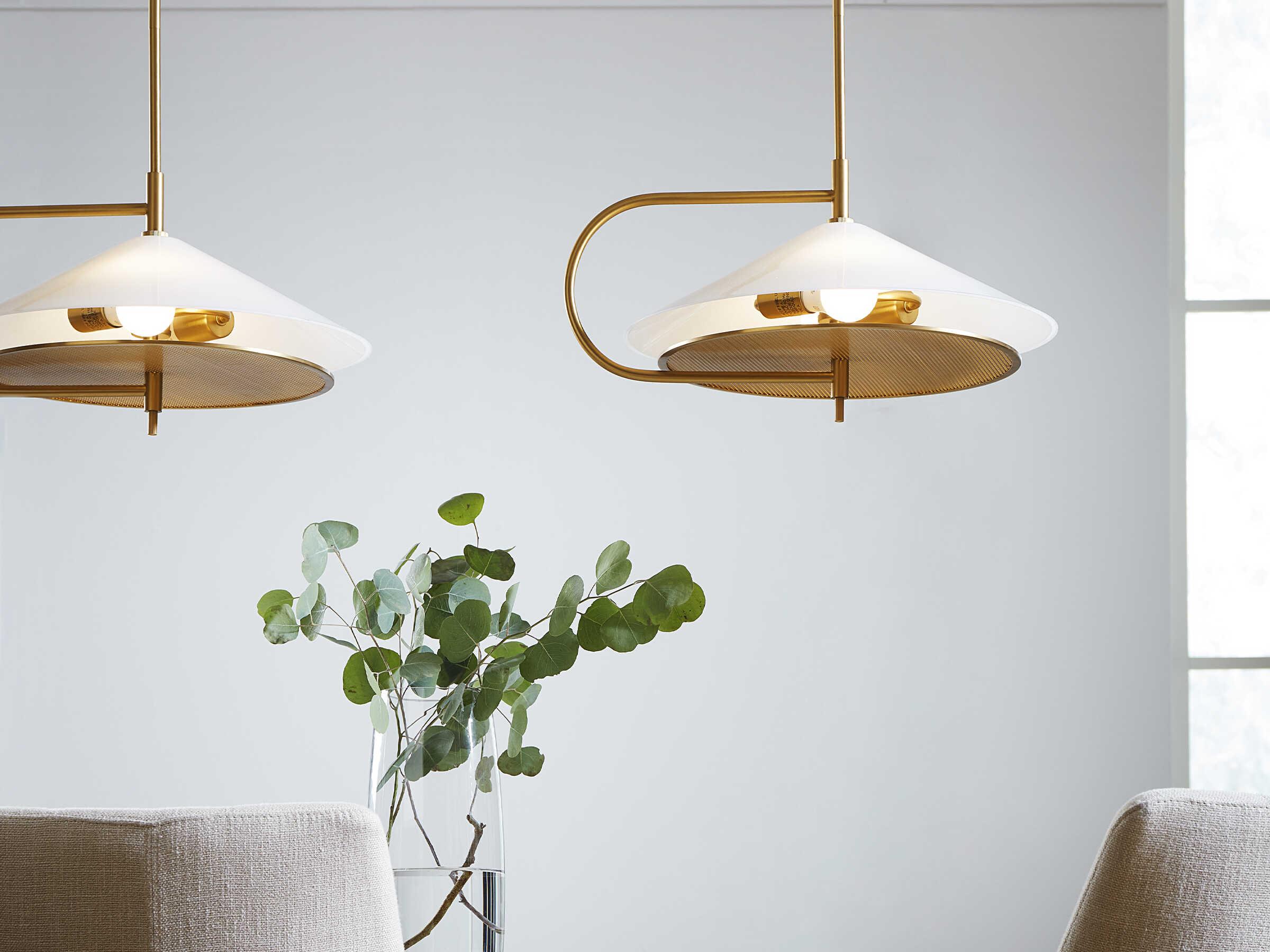 Visual Comfort Studio Gesture 2-Light Burnished Brass Pendant