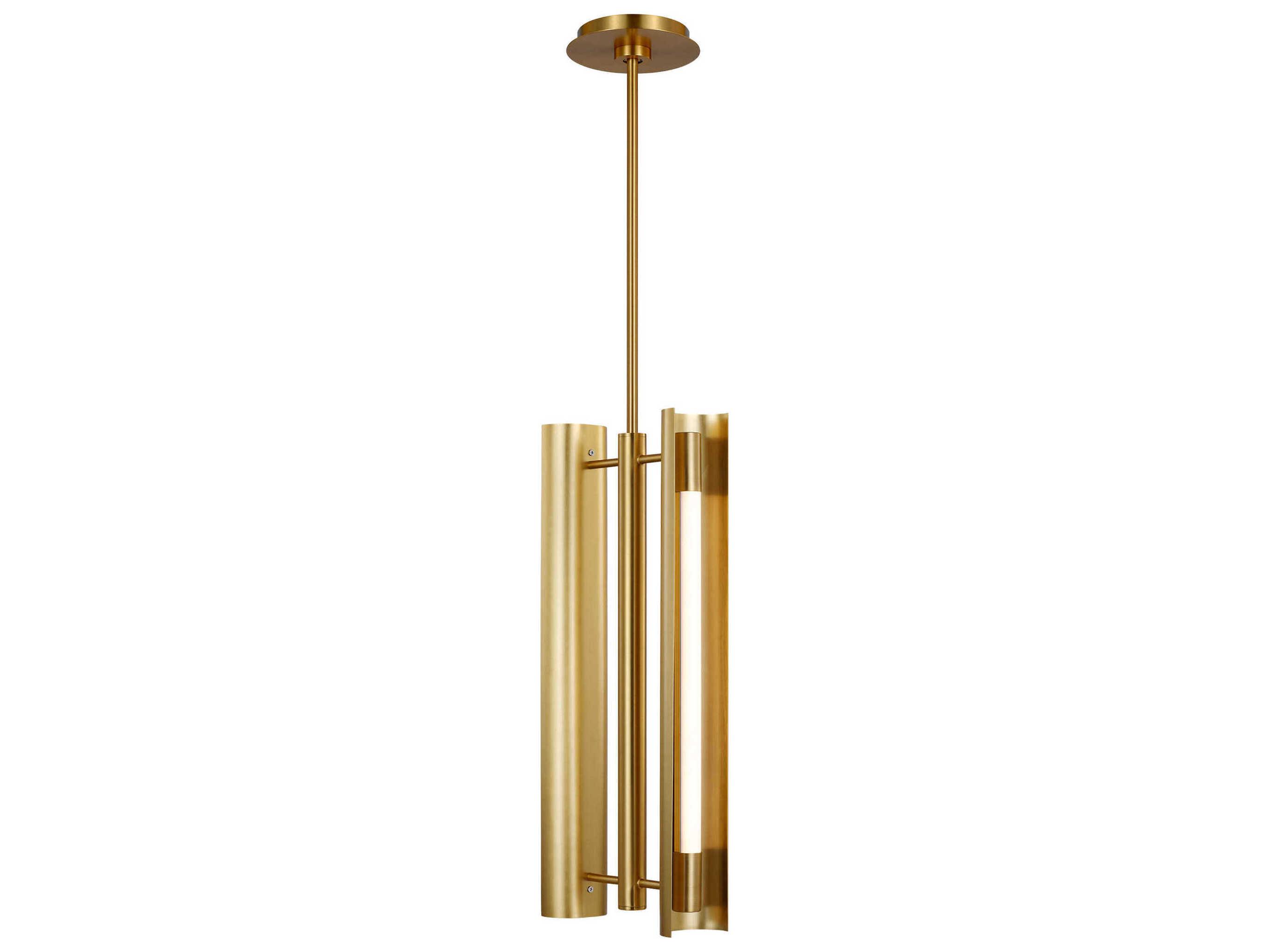 Visual Comfort Studio Carson 1-Light Burnished Brass Linear Mini Pendant