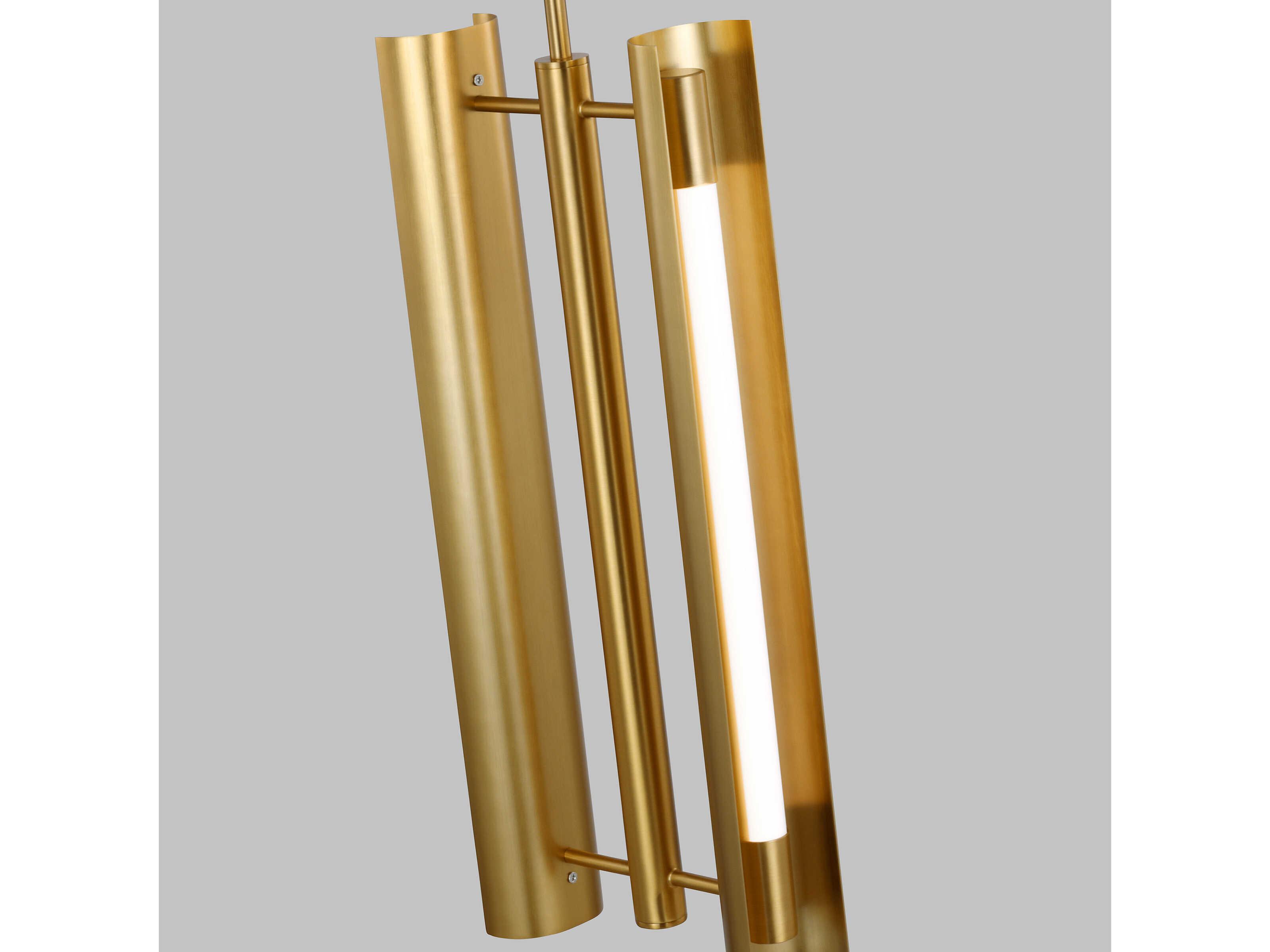 Visual Comfort Studio Carson 1-Light Burnished Brass Linear Mini Pendant