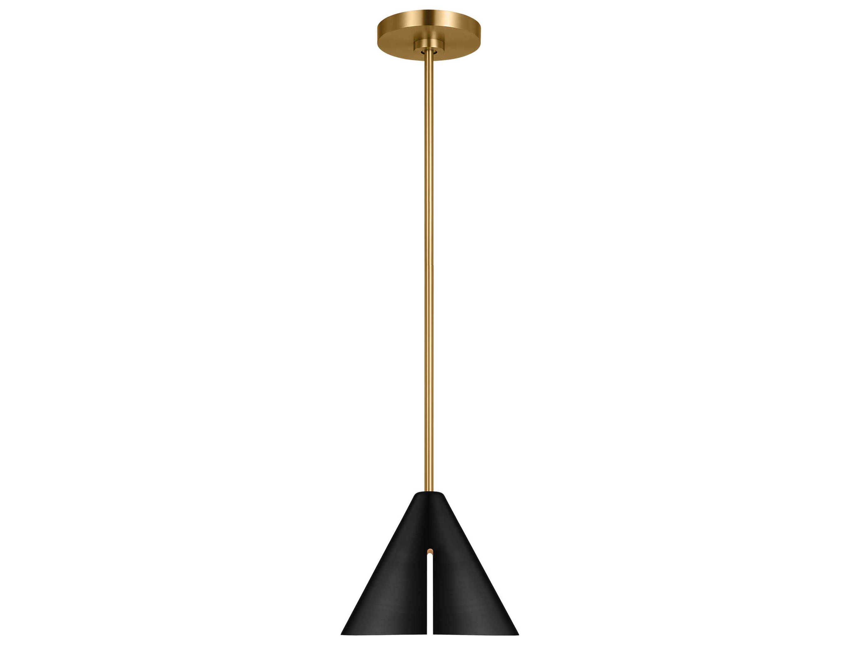 Visual Comfort Studio Cambre 1-Light Midnight Black Burnished Brass Mini Pendant