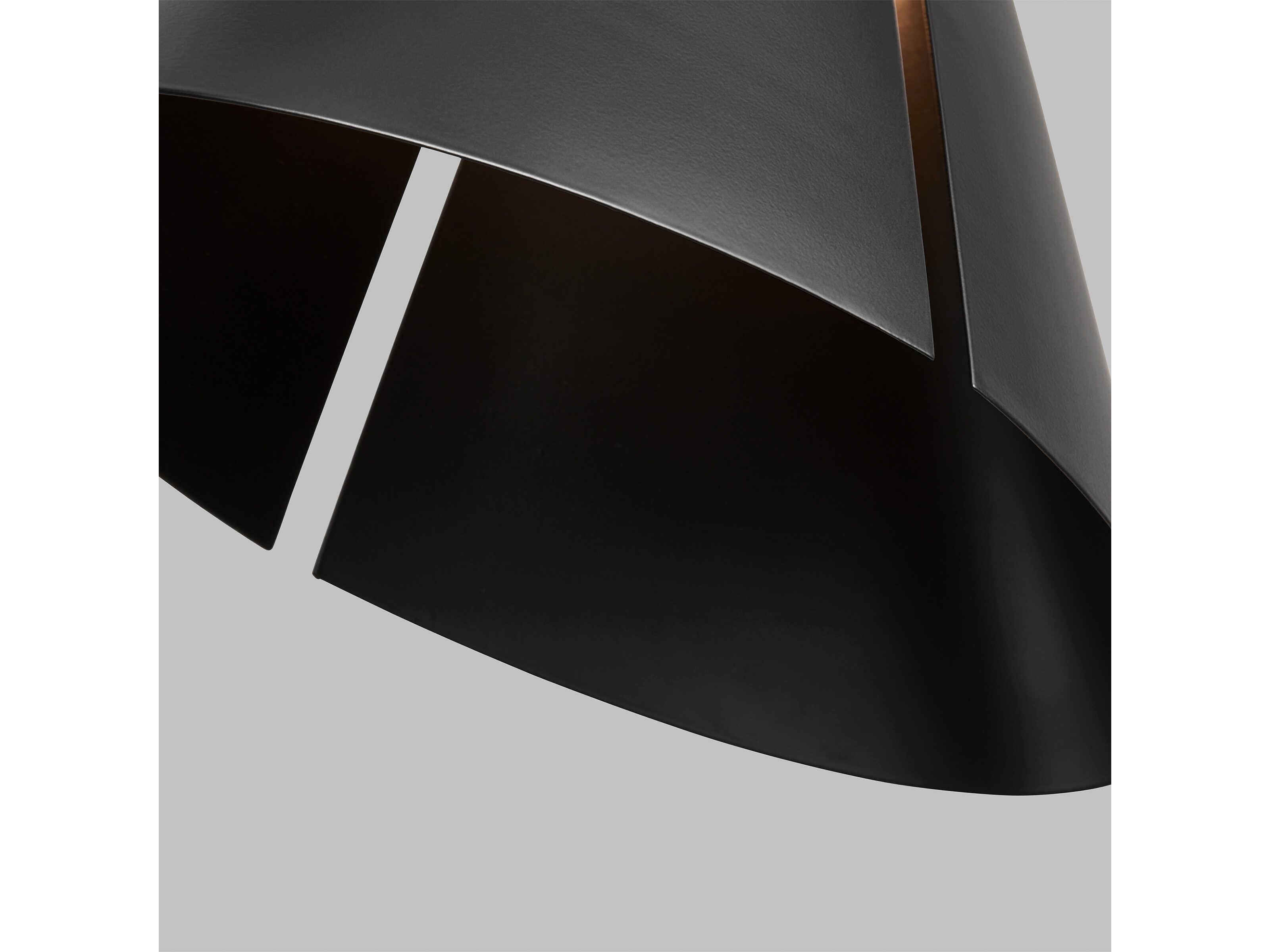 Visual Comfort Studio Cambre 1-Light Midnight Black Burnished Brass Mini Pendant