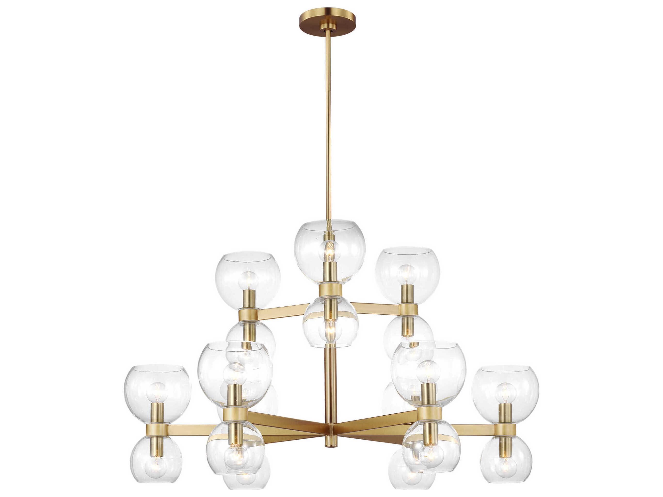 Visual Comfort Studio Londyn 18-Light Burnished Brass Tiered Chandelier