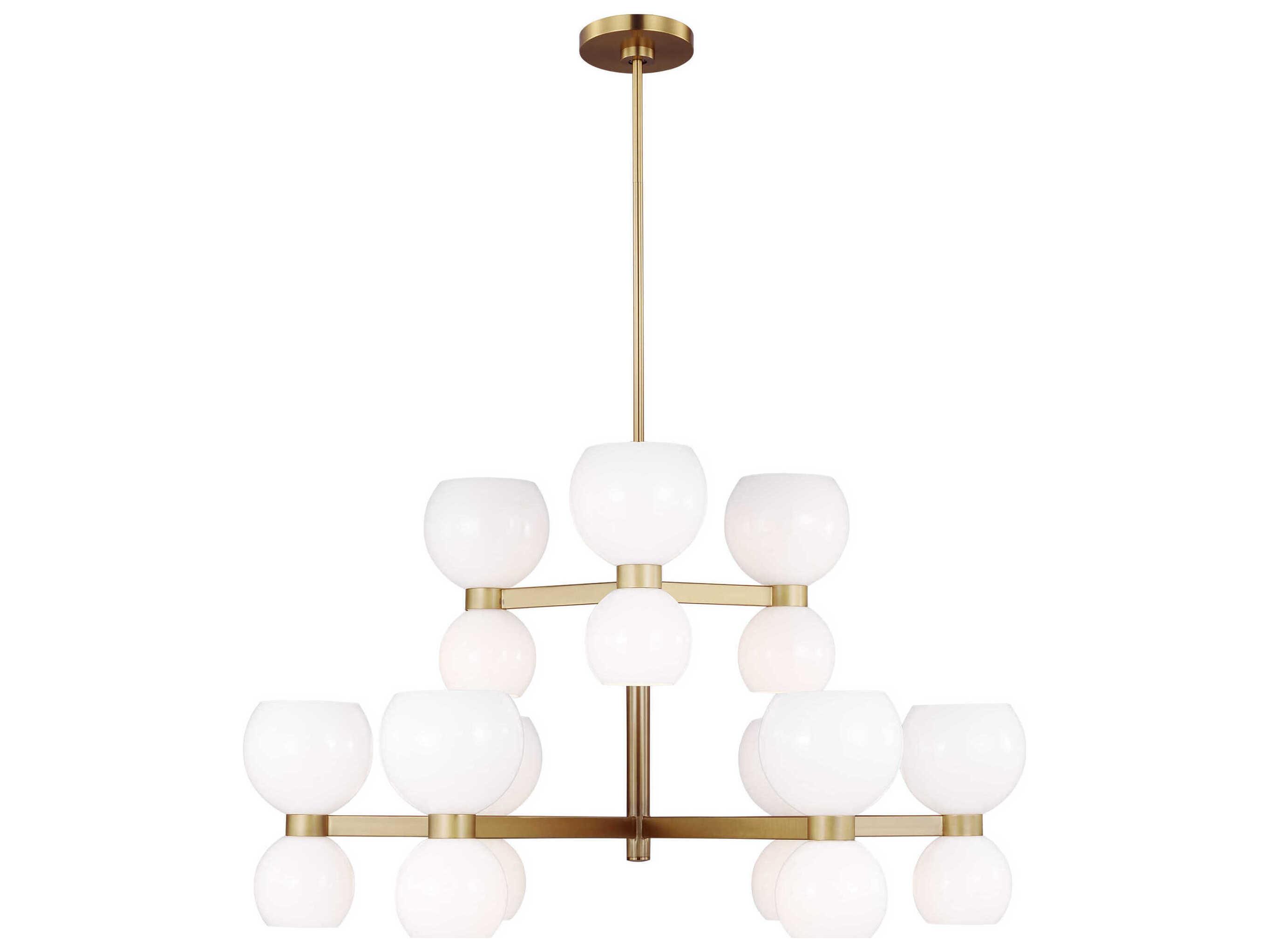 Visual Comfort Studio Londyn 18-Light Burnished Brass Tiered Chandelier