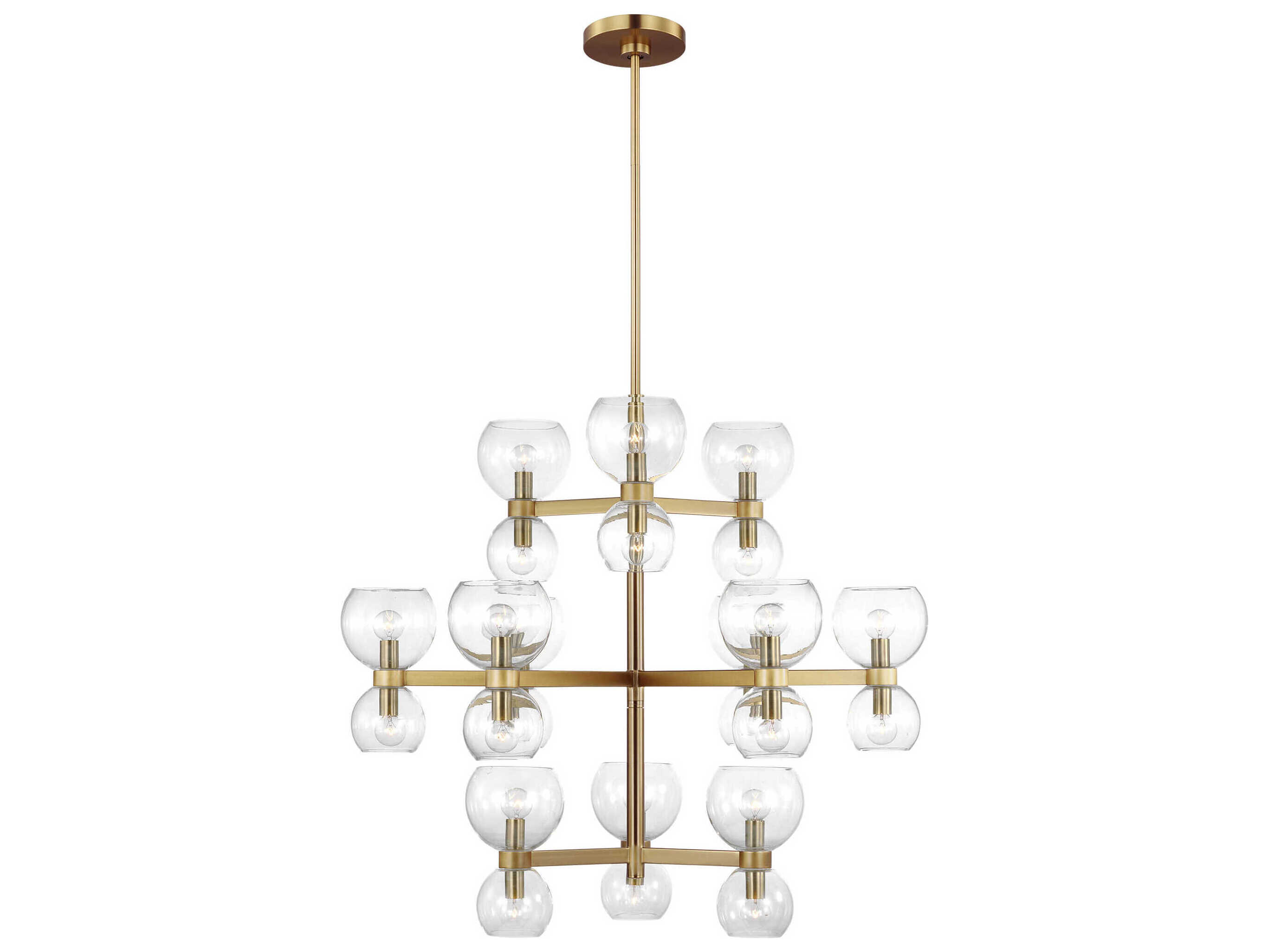 Visual Comfort Studio Londyn 24-Light Burnished Brass Tiered Chandelier