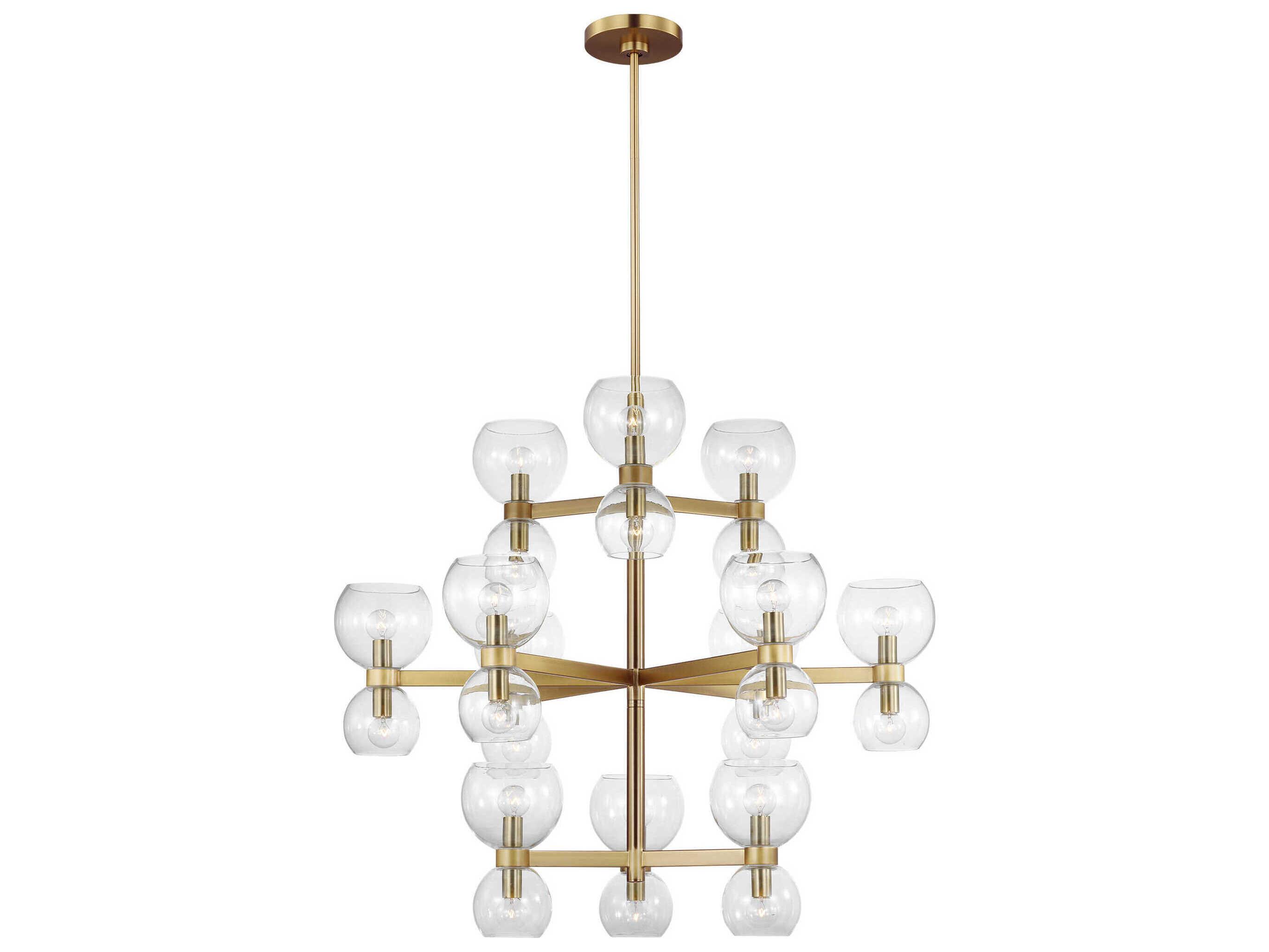 Visual Comfort Studio Londyn 24-Light Burnished Brass Tiered Chandelier