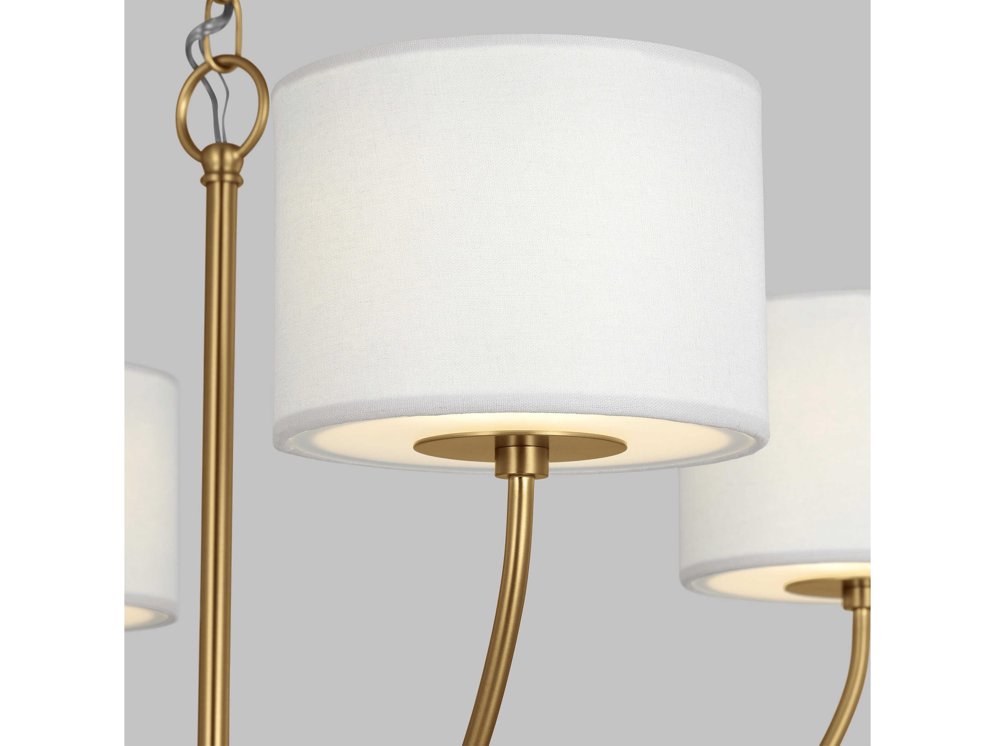 Visual Comfort Studio Sawyer 4-Light Burnished Brass Drum Chandelier