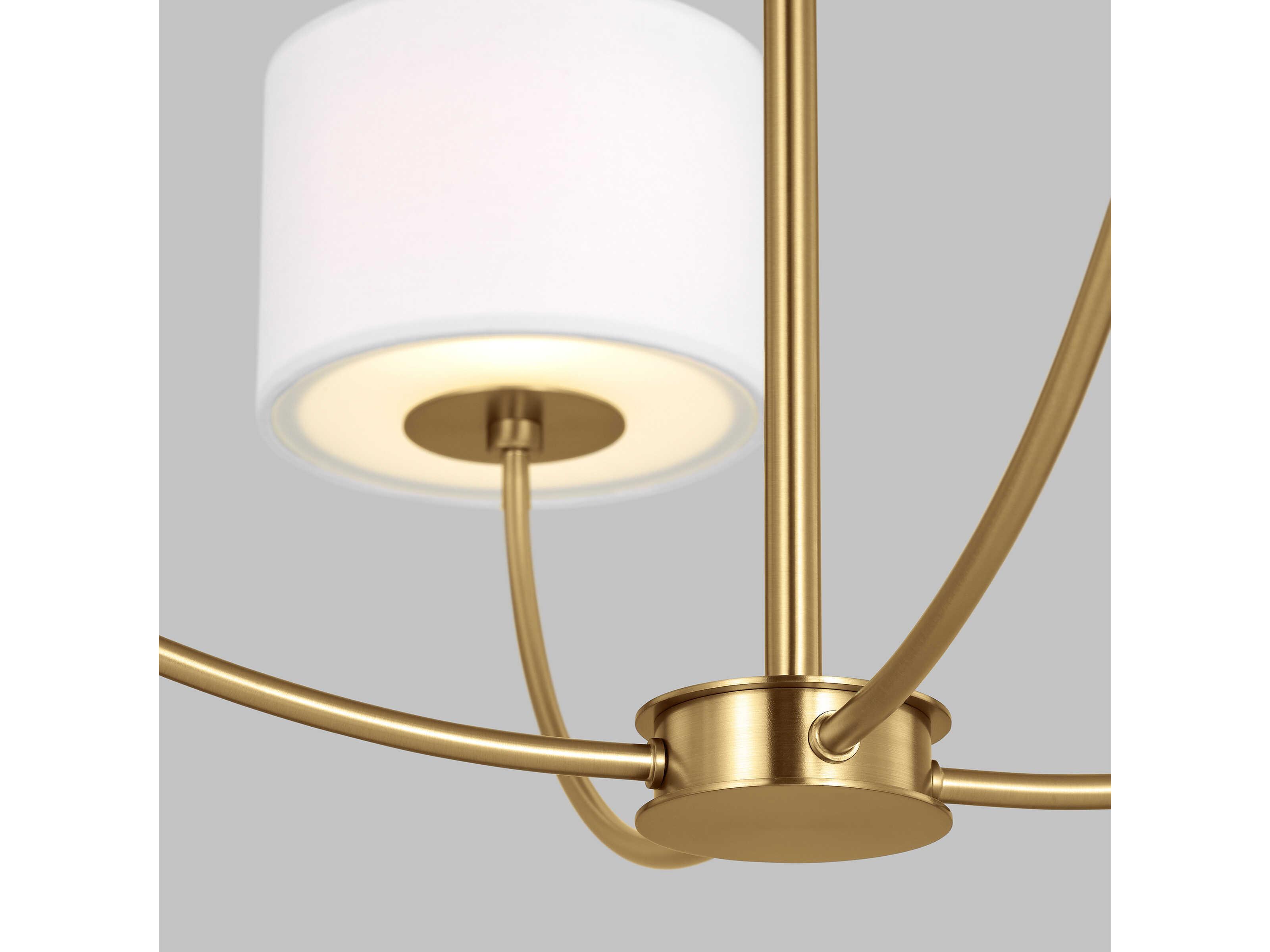 Visual Comfort Studio Sawyer 4-Light Burnished Brass Drum Chandelier