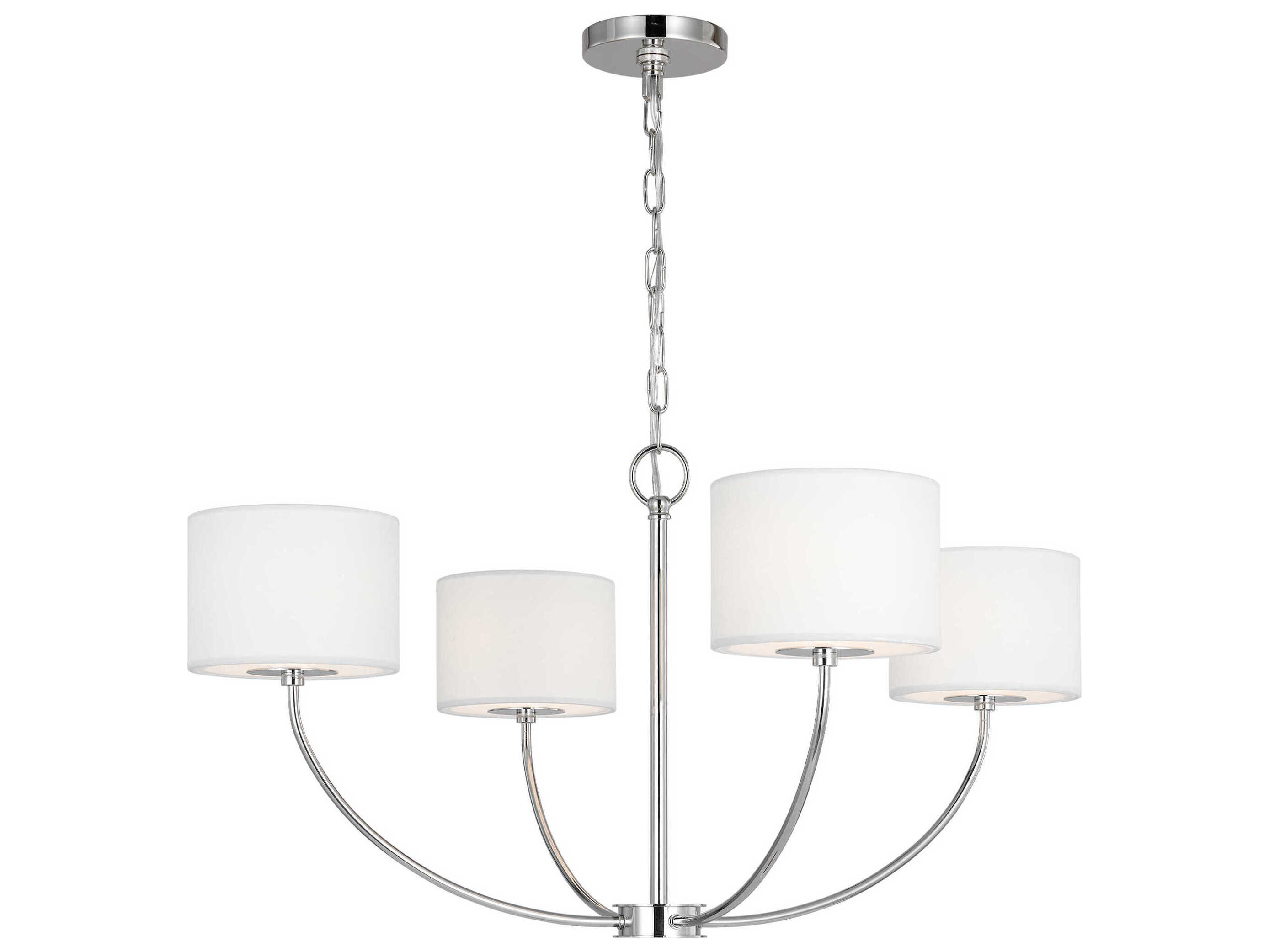 Visual Comfort Studio Sawyer 4-Light Polished Nickel Drum Chandelier