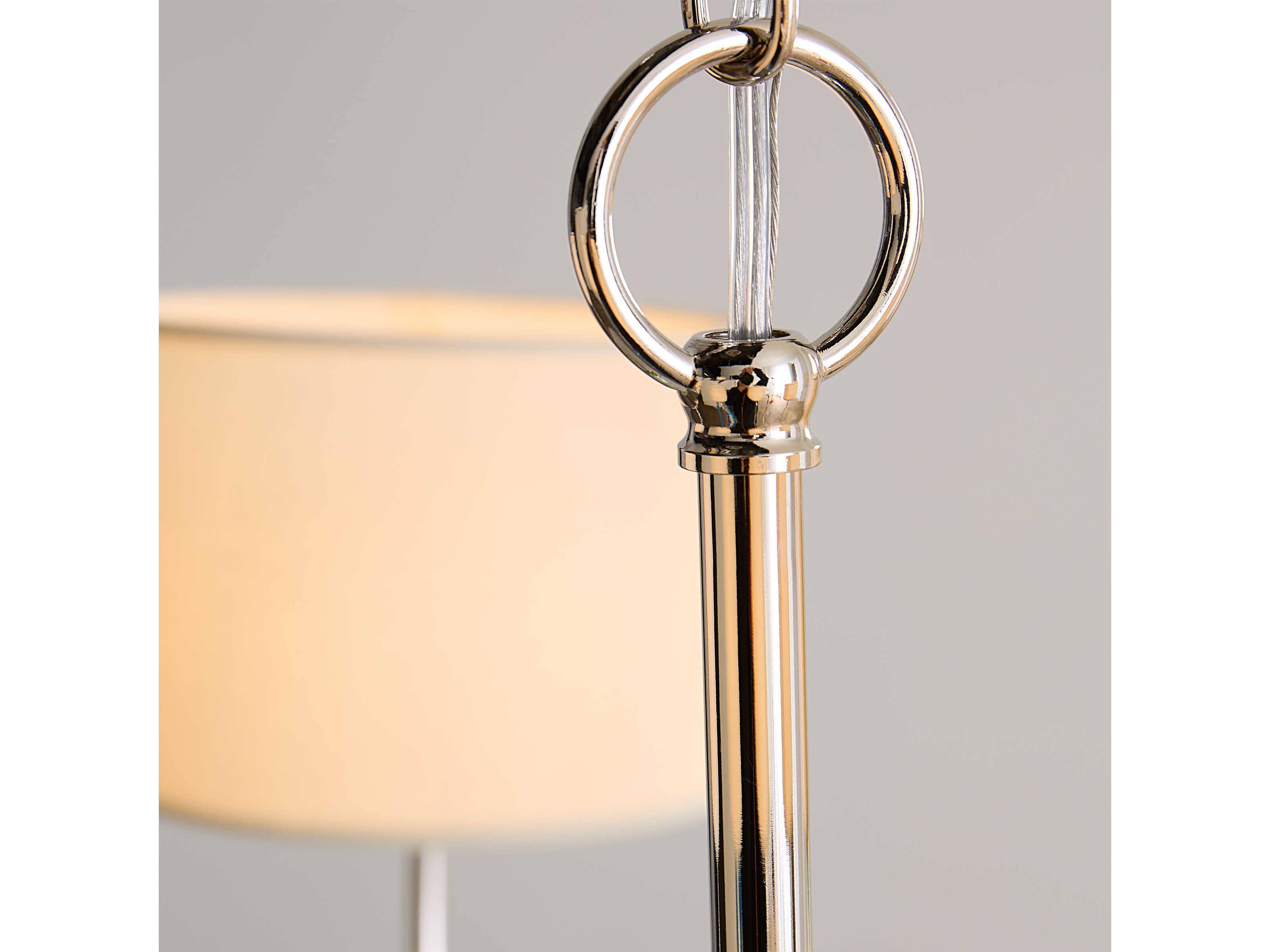 Visual Comfort Studio Sawyer 6-Light Polished Nickel Drum Chandelier