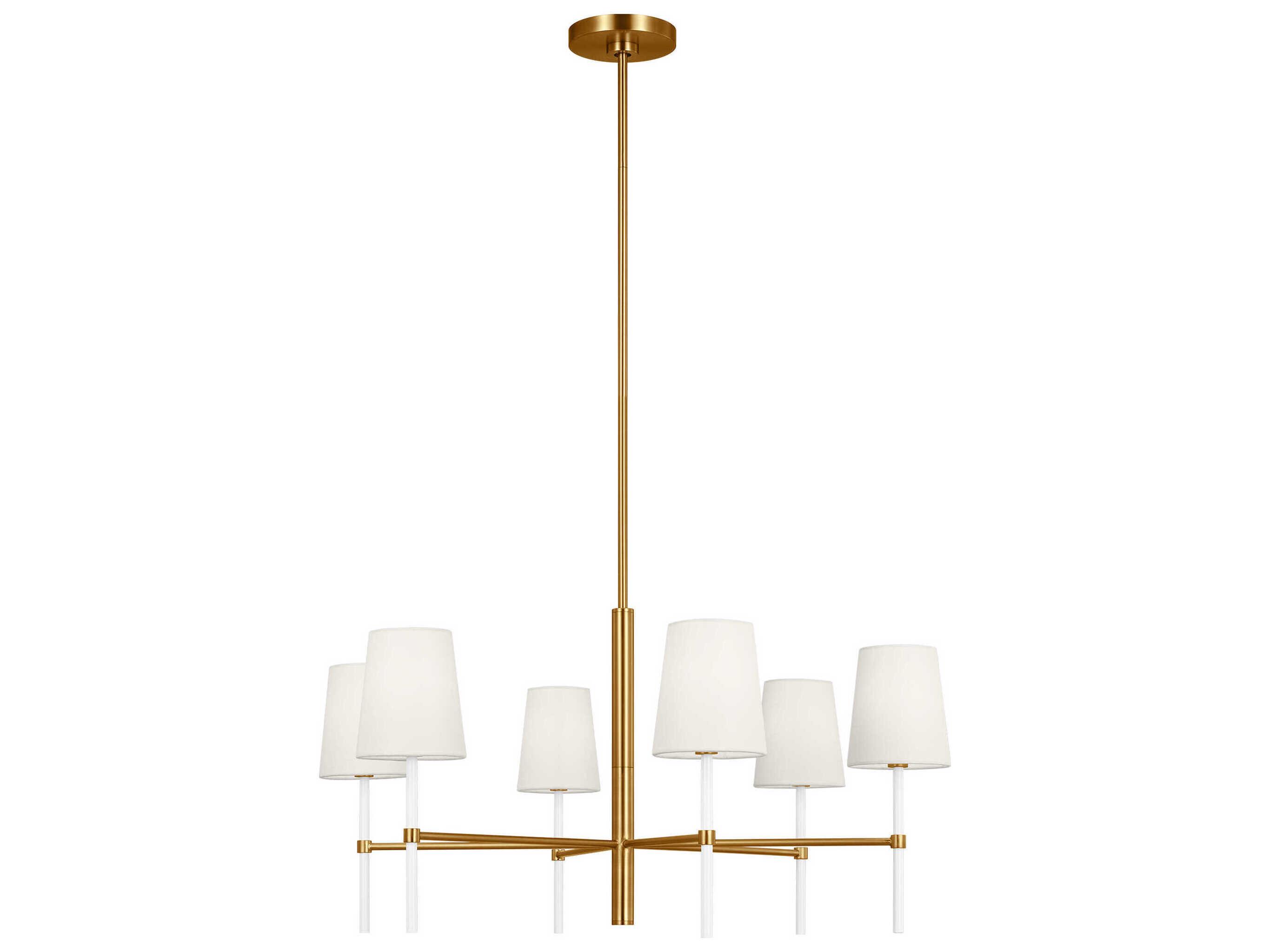 Visual Comfort Studio Monroe 6-Light Burnished Brass Chandelier