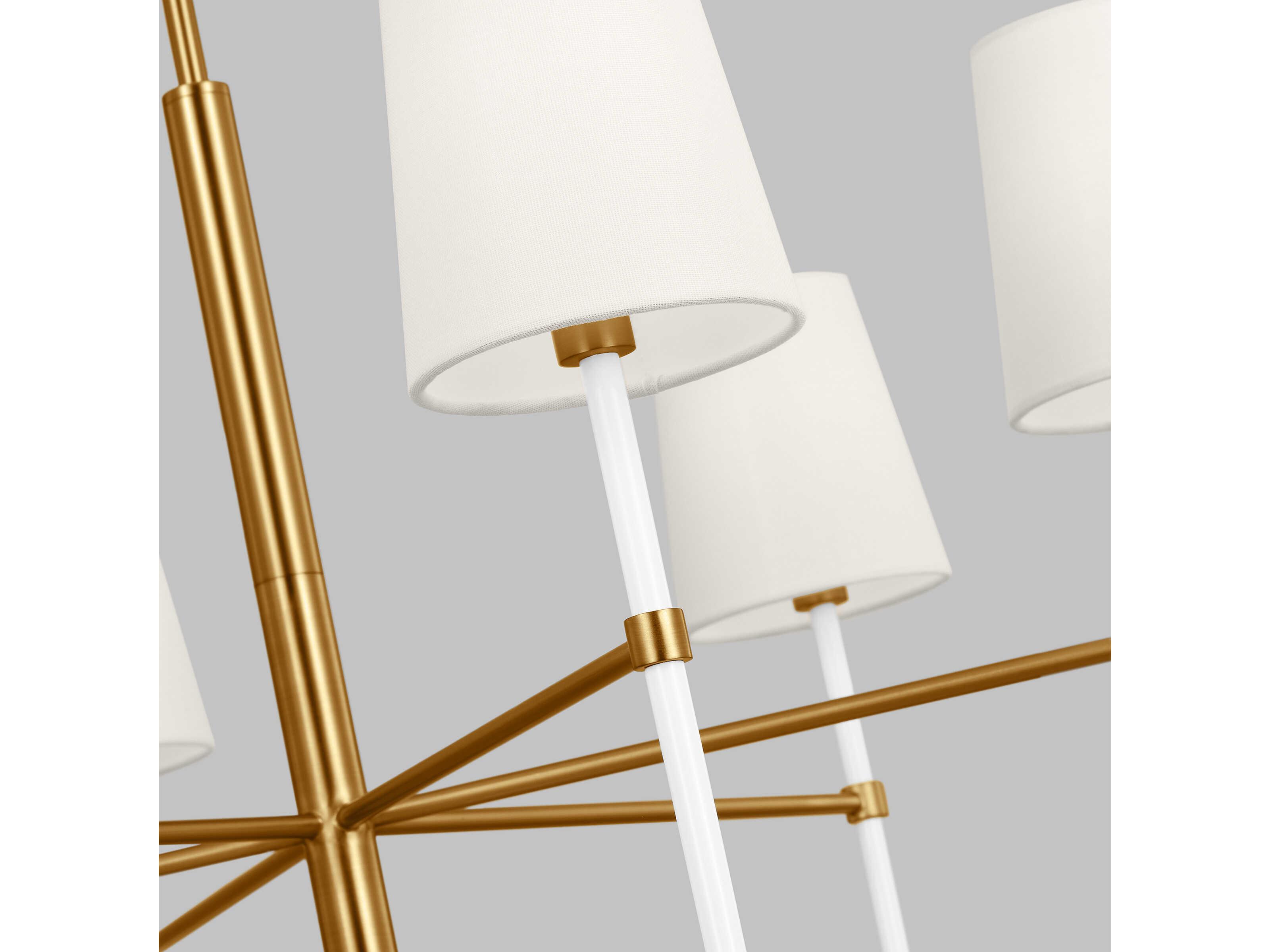 Visual Comfort Studio Monroe 6-Light Burnished Brass Chandelier