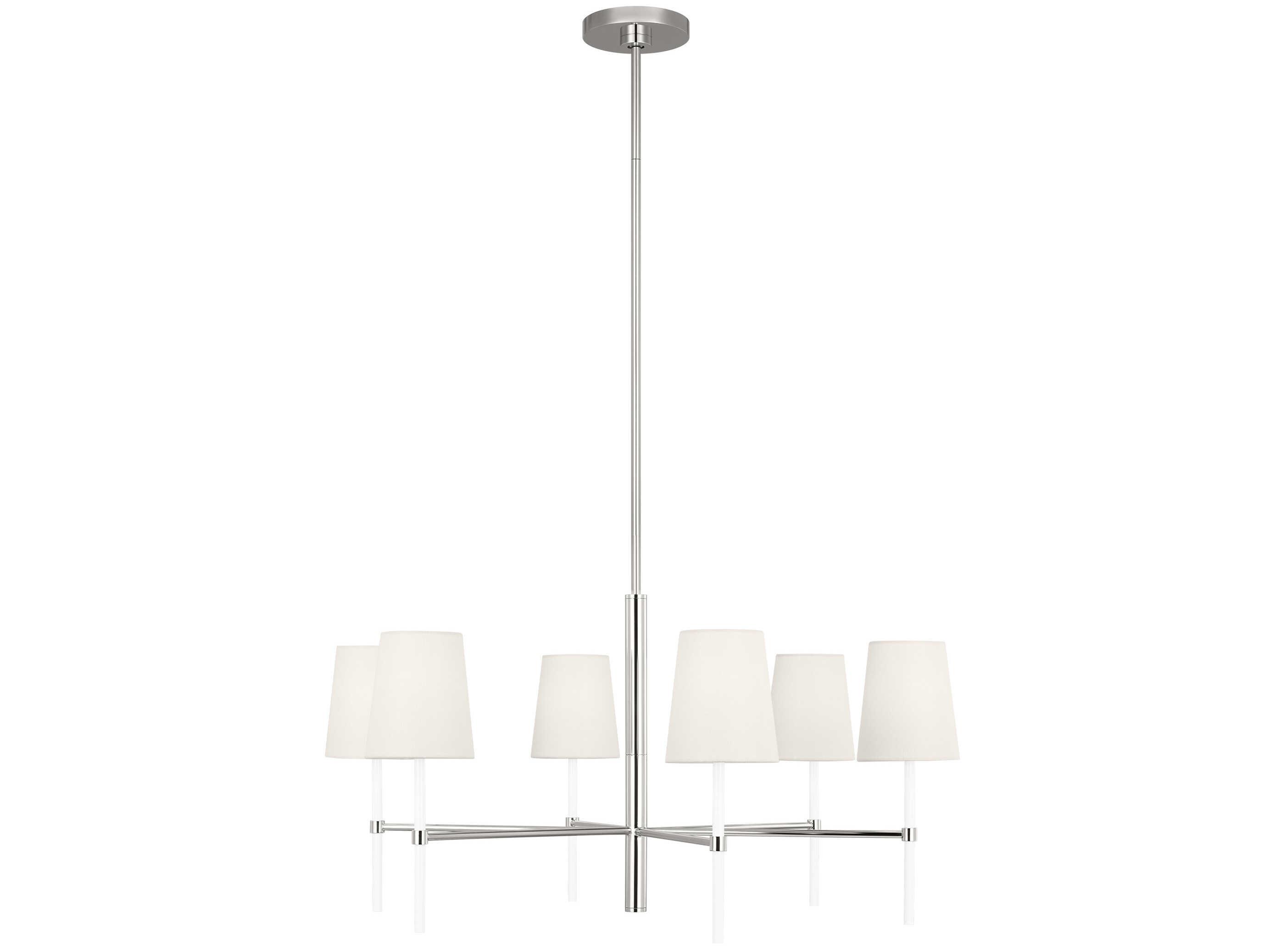 Visual Comfort Studio Monroe 6-Light Polished Nickel Chandelier