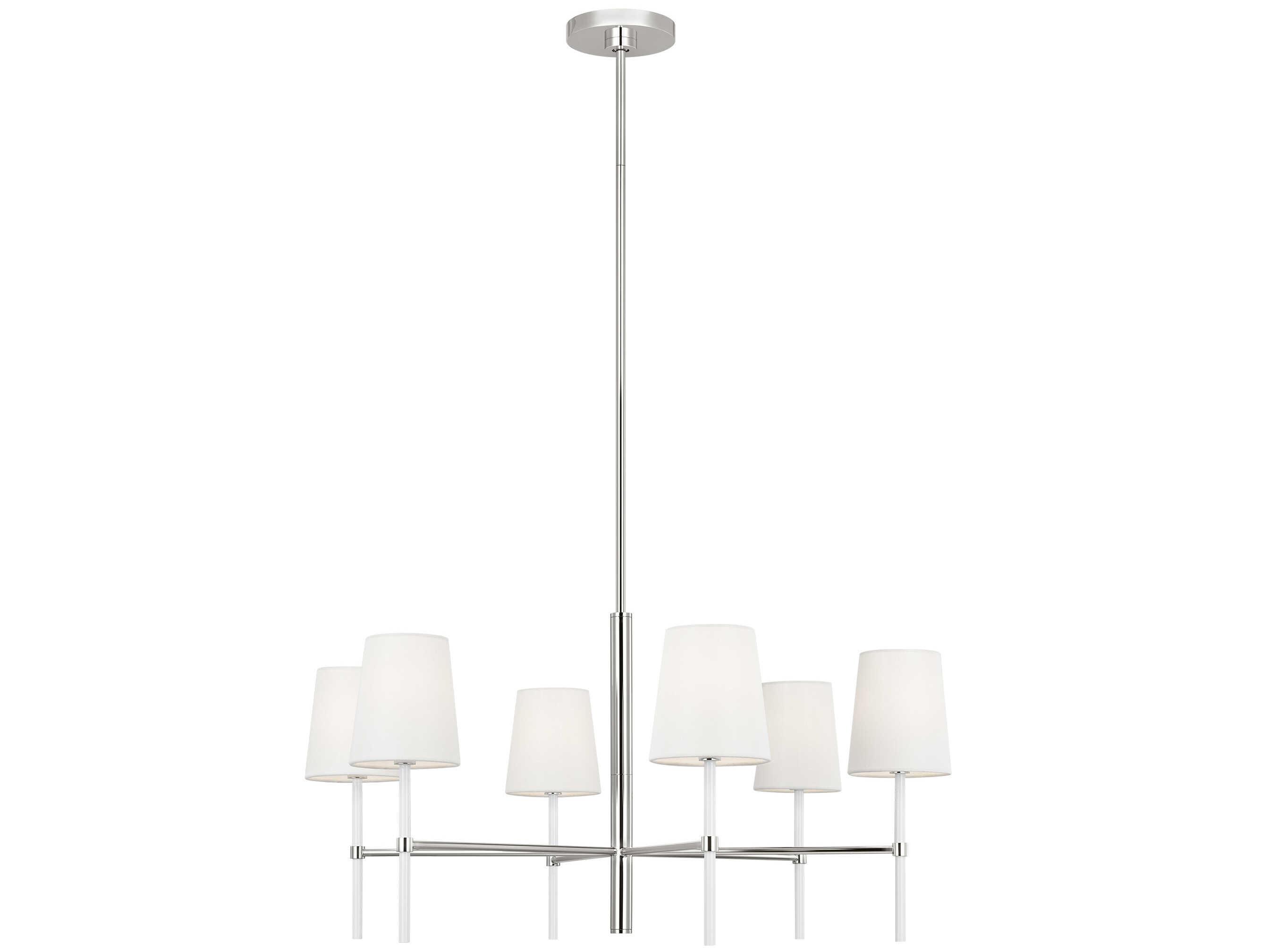 Visual Comfort Studio Monroe 6-Light Polished Nickel Chandelier