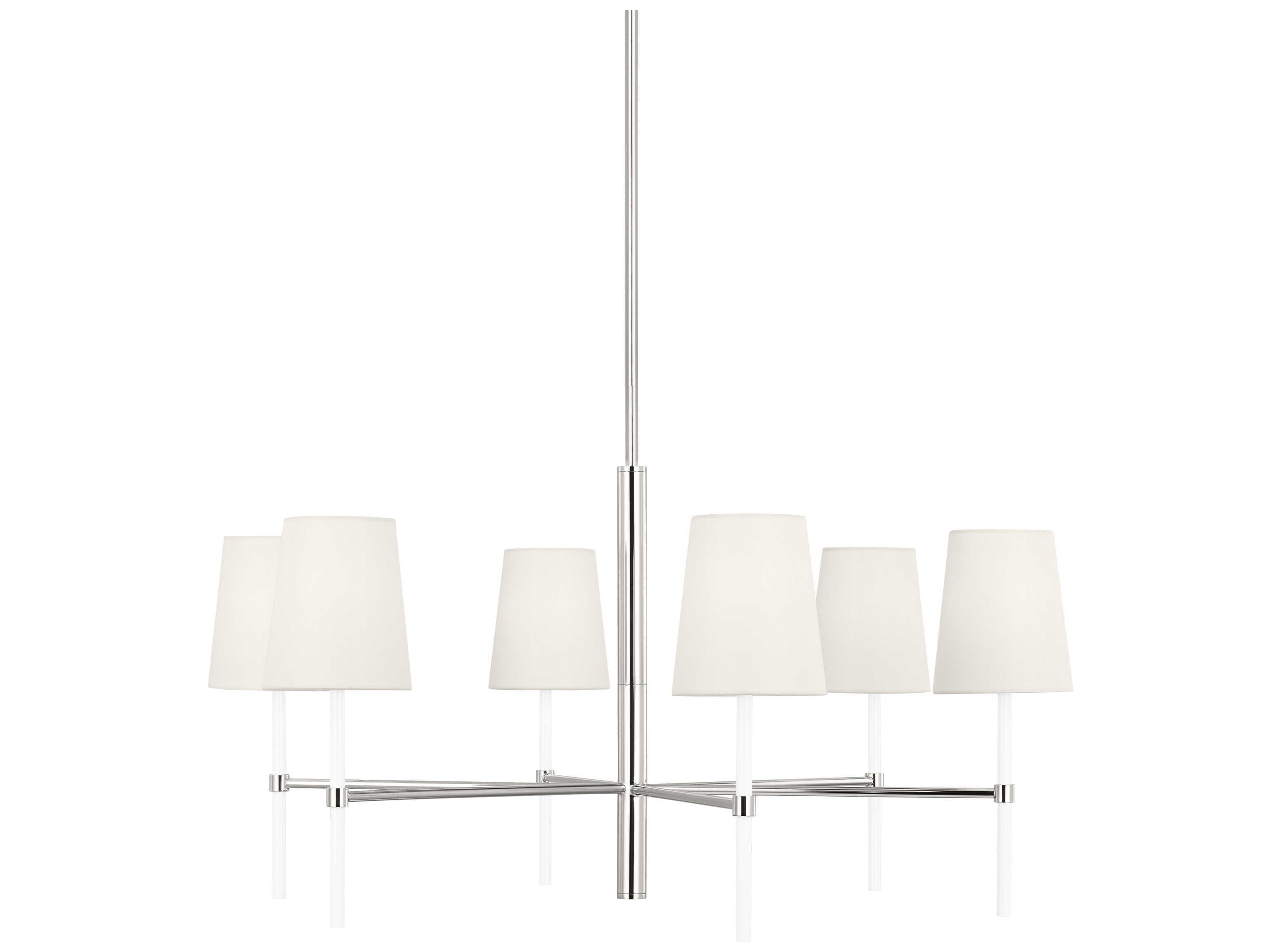 Visual Comfort Studio Monroe 6-Light Polished Nickel Chandelier