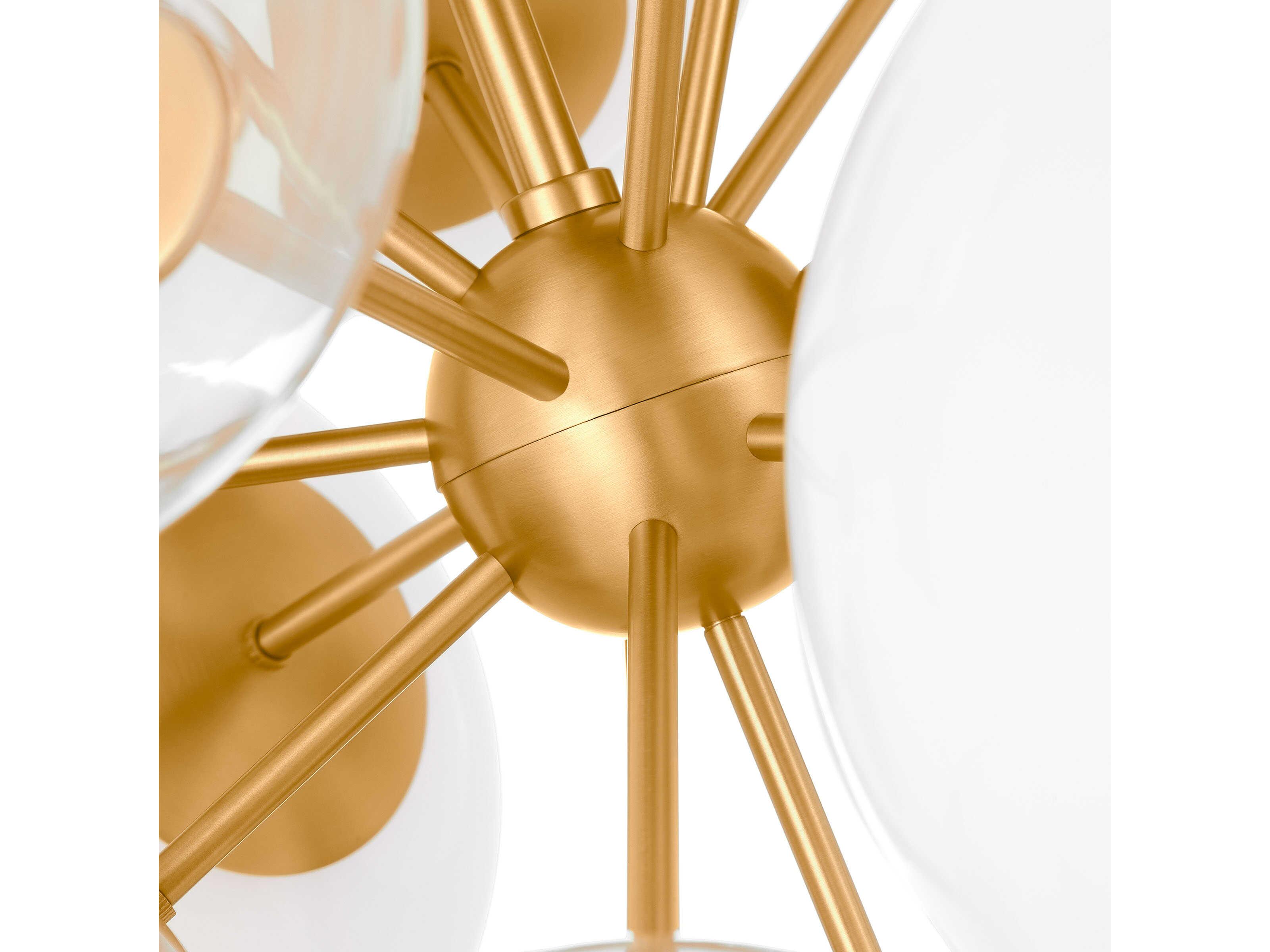 Visual Comfort Studio Aria 9-Light Burnished Brass Globe Sputnik Pendant