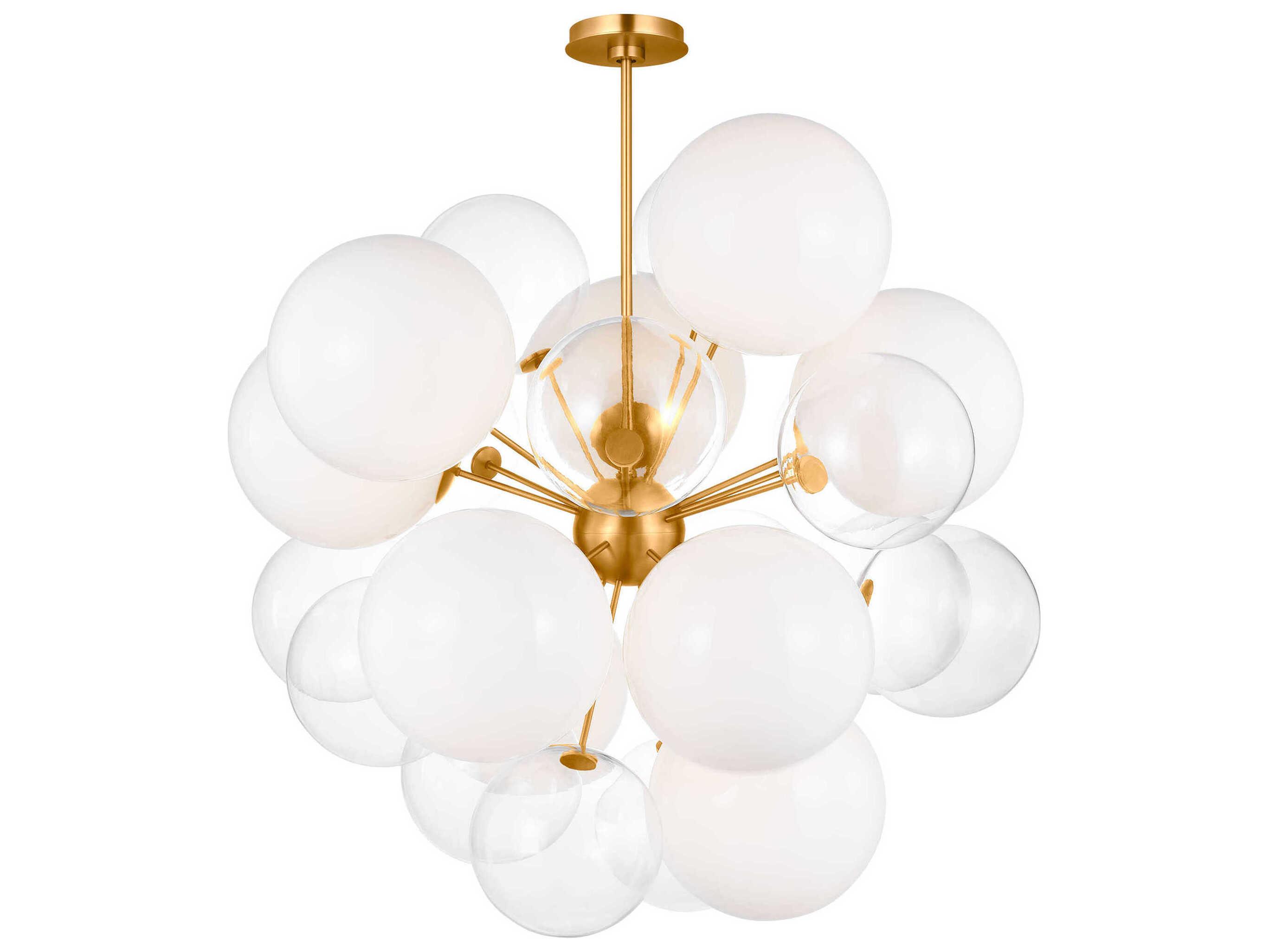 Visual Comfort Studio Aria 9-Light Burnished Brass Globe Sputnik Pendant