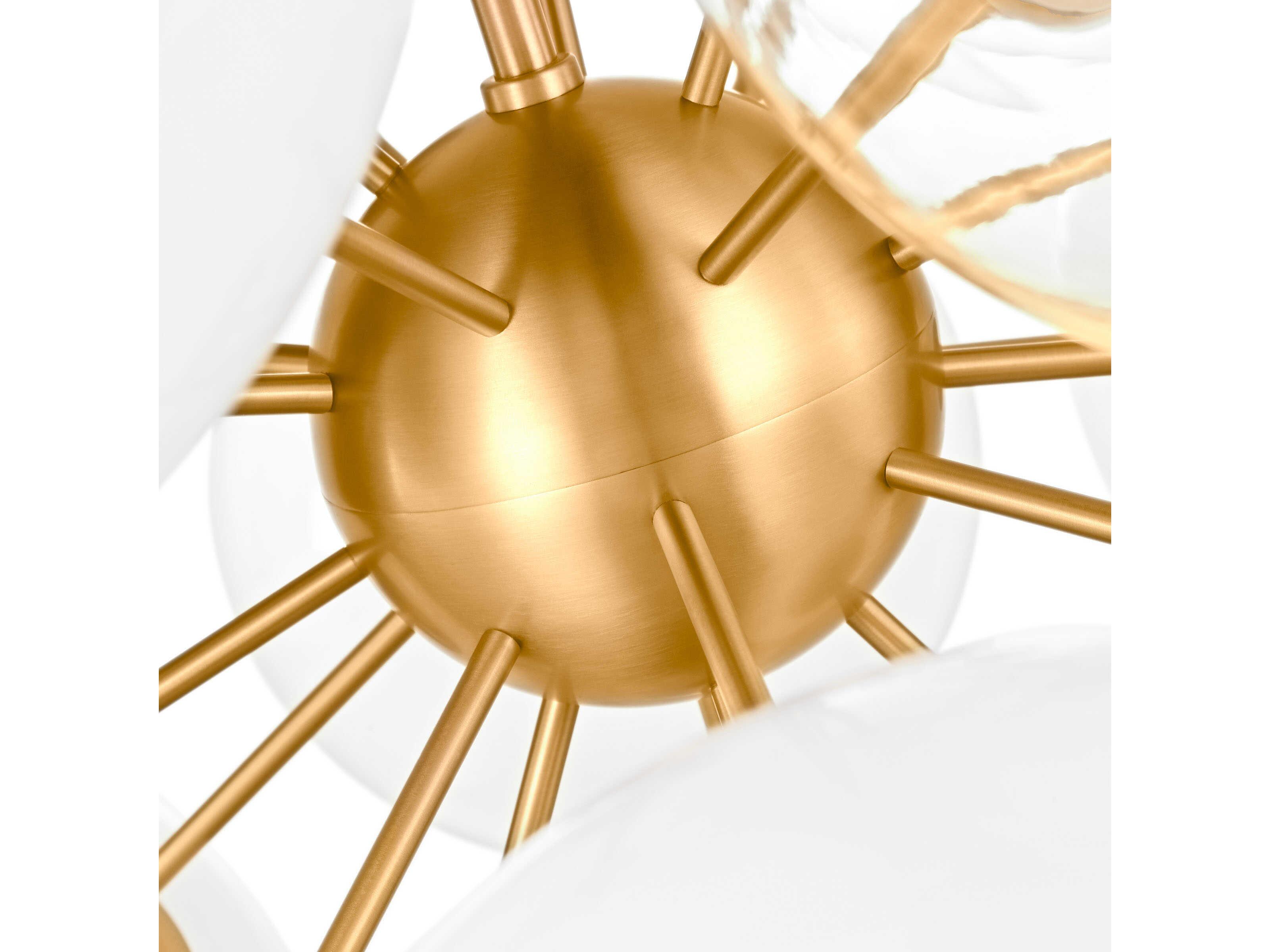 Visual Comfort Studio Aria 9-Light Burnished Brass Globe Sputnik Pendant