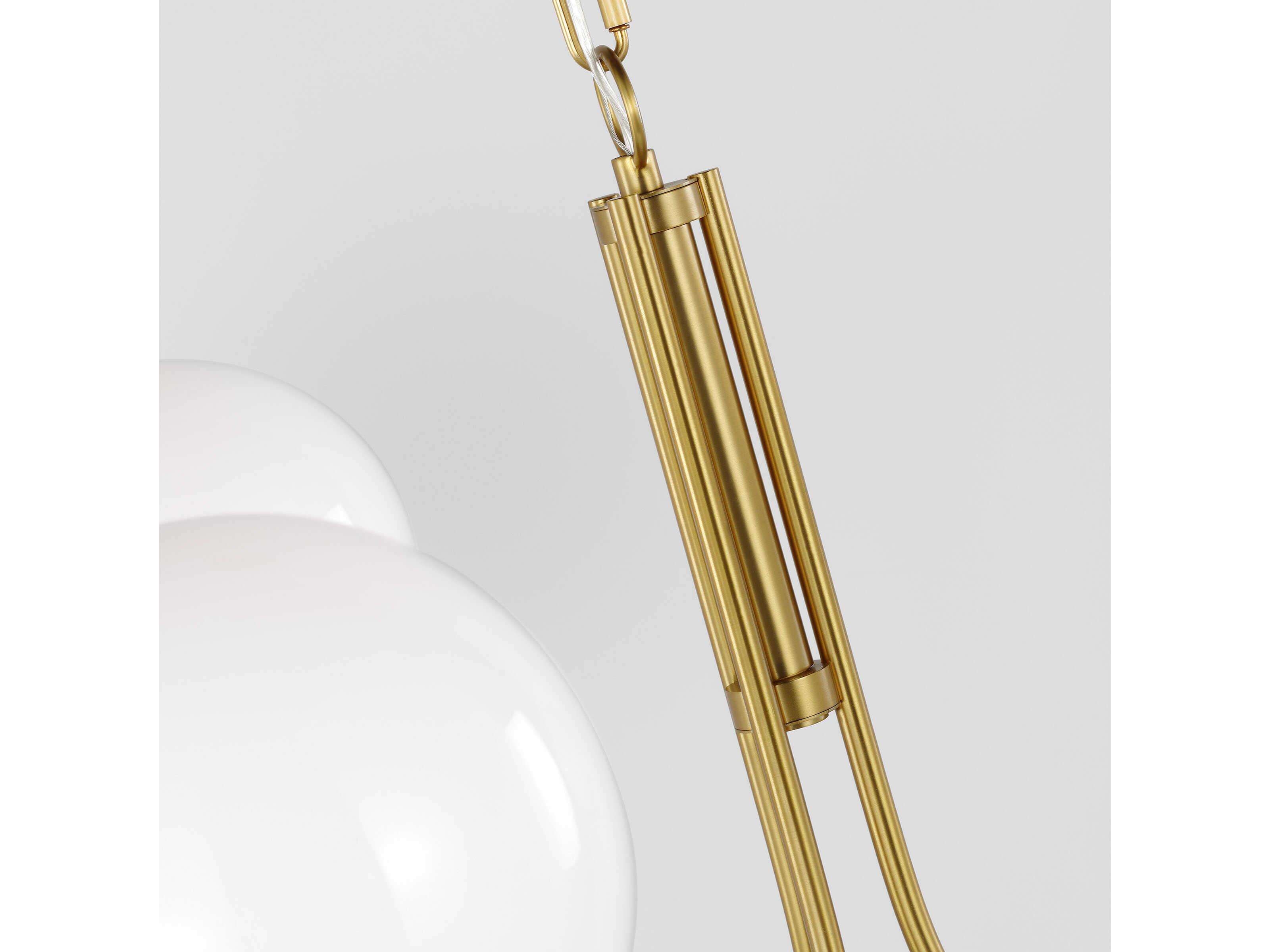 Visual Comfort Studio Noemie 3-Light Burnished Brass Globe Chandelier