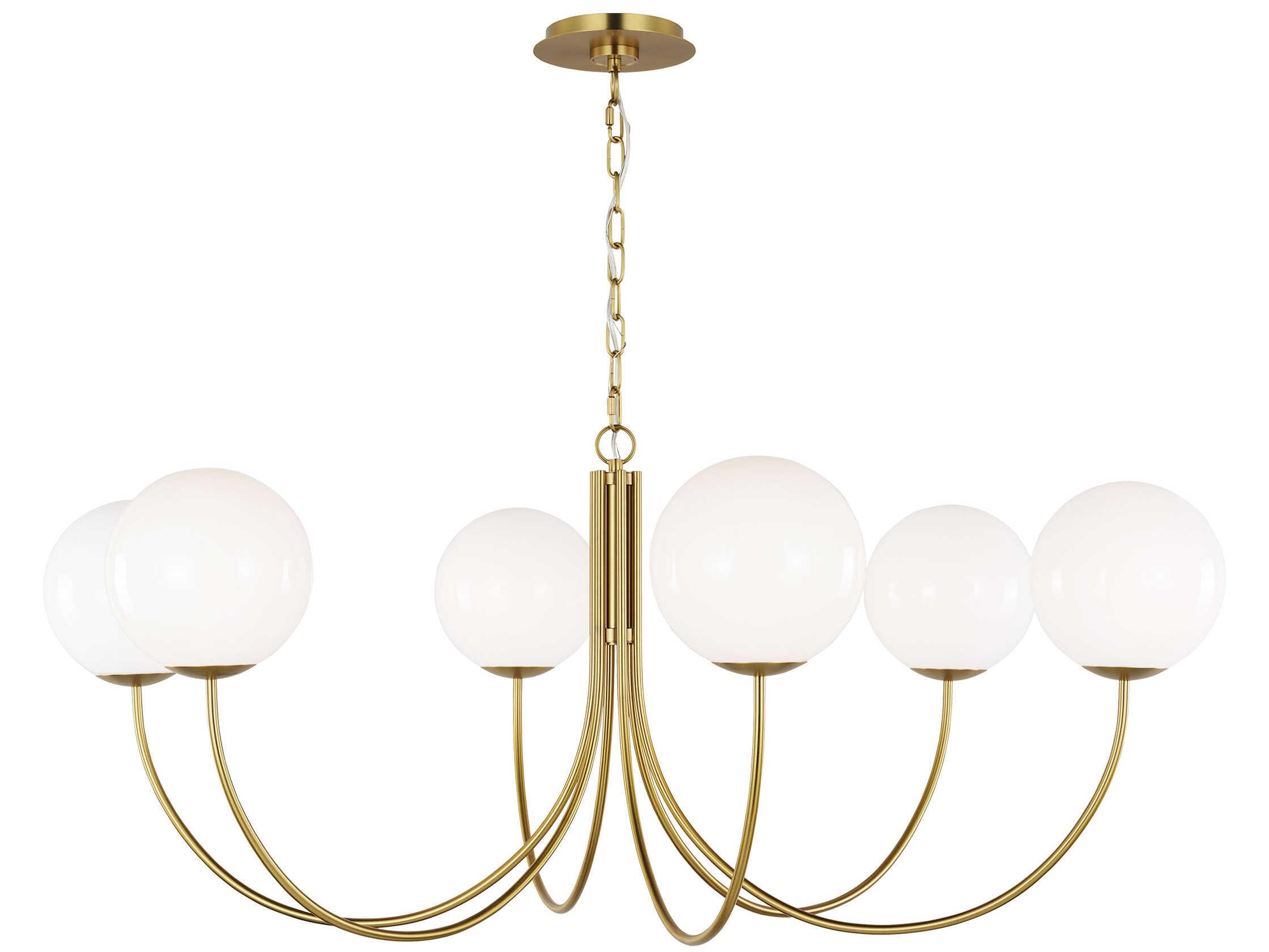 Visual Comfort Studio Noemie 6-Light Burnished Brass Globe Chandelier