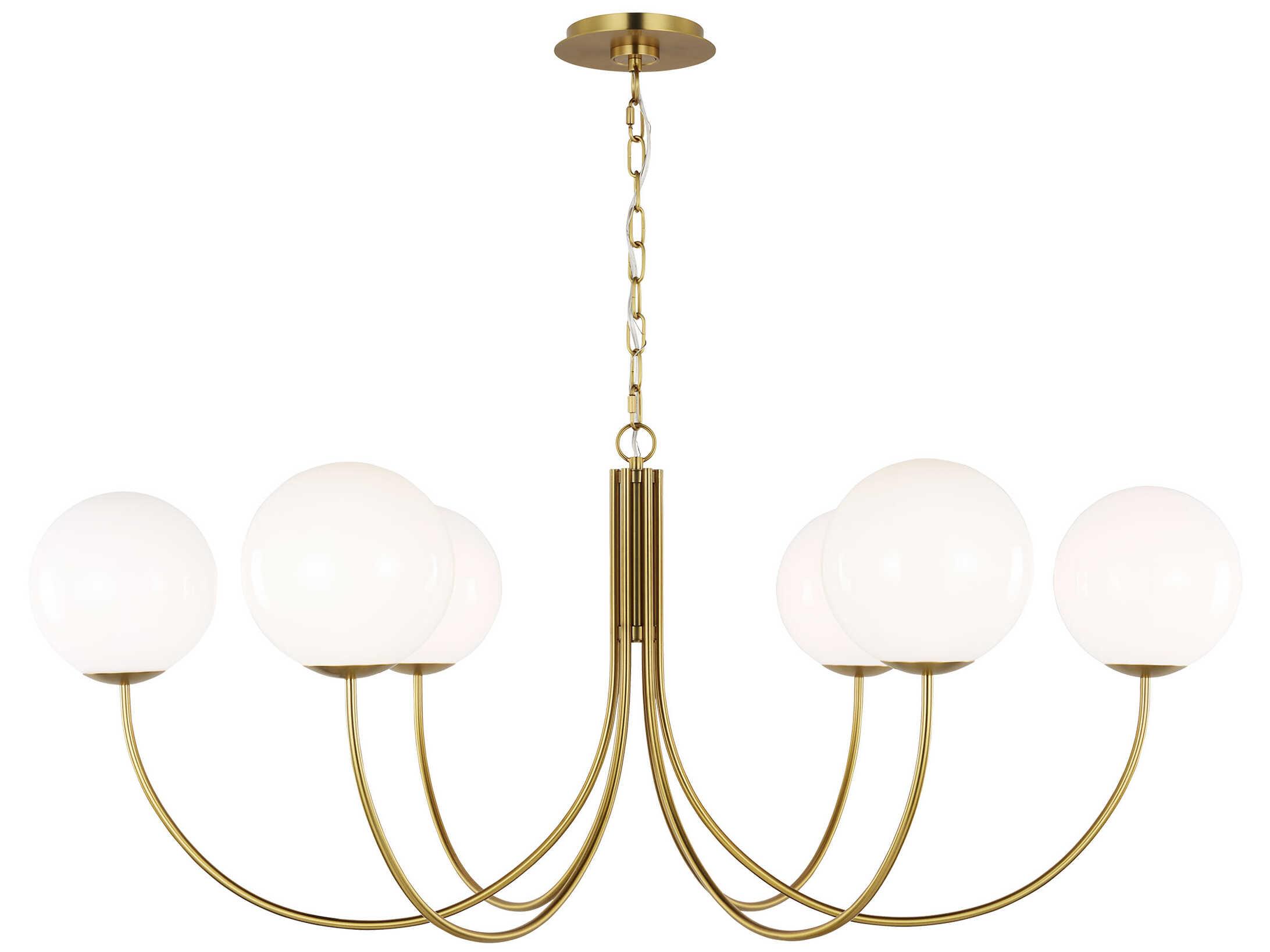 Visual Comfort Studio Noemie 6-Light Burnished Brass Globe Chandelier