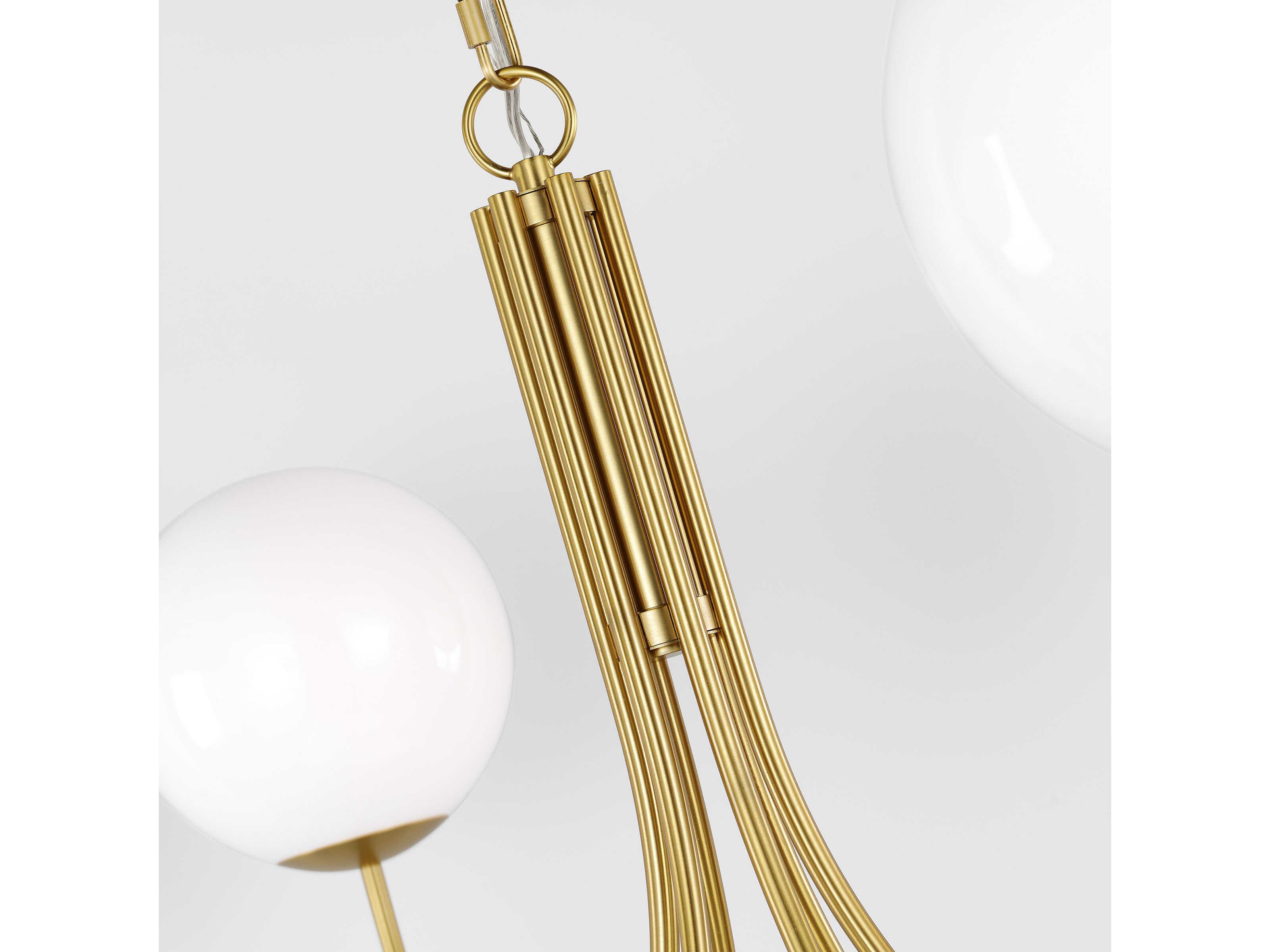 Visual Comfort Studio Noemie 6-Light Burnished Brass Globe Chandelier