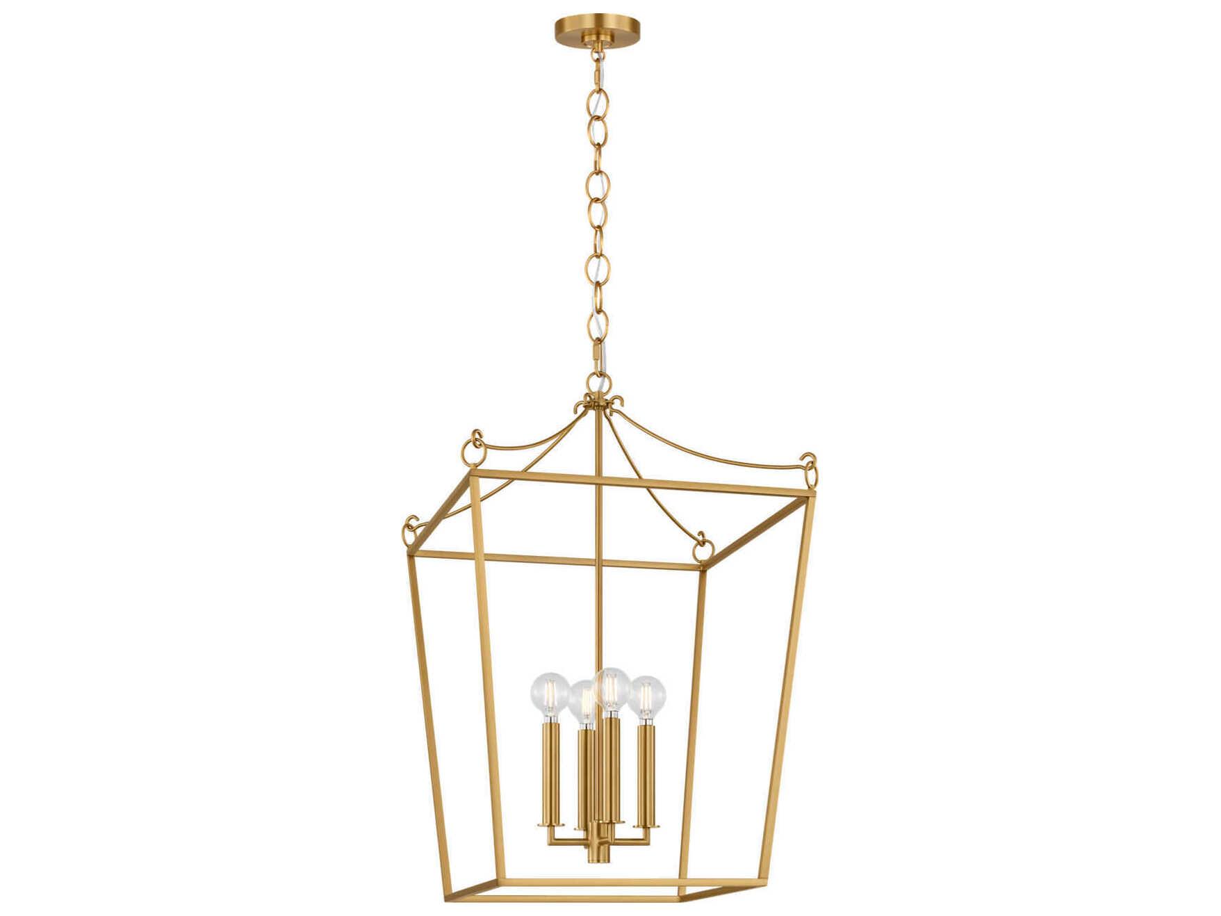 Visual Comfort Studio Carlyle 4-Light Burnished Brass Lantern Pendant