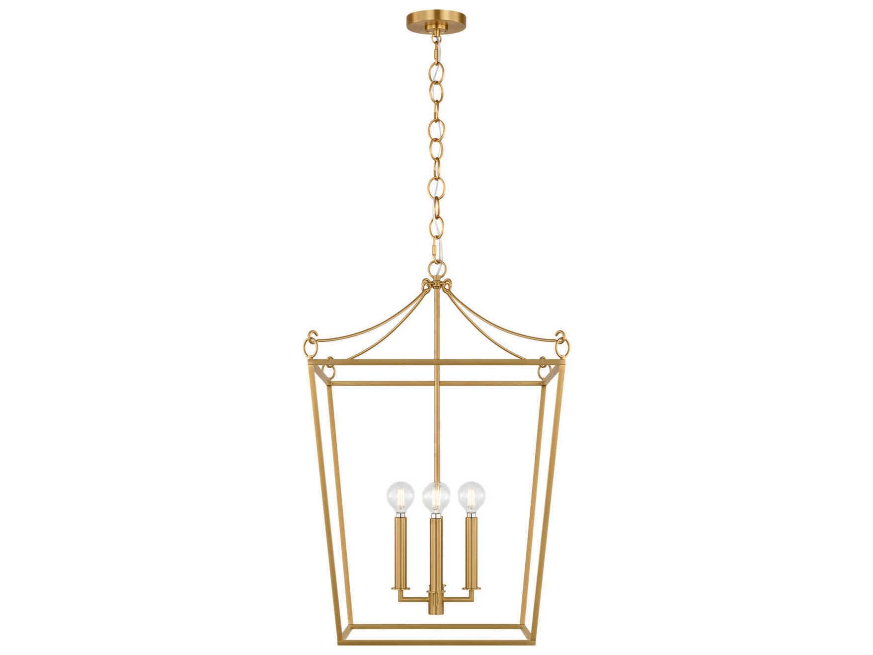 Visual Comfort Studio Carlyle 4-Light Burnished Brass Lantern Pendant