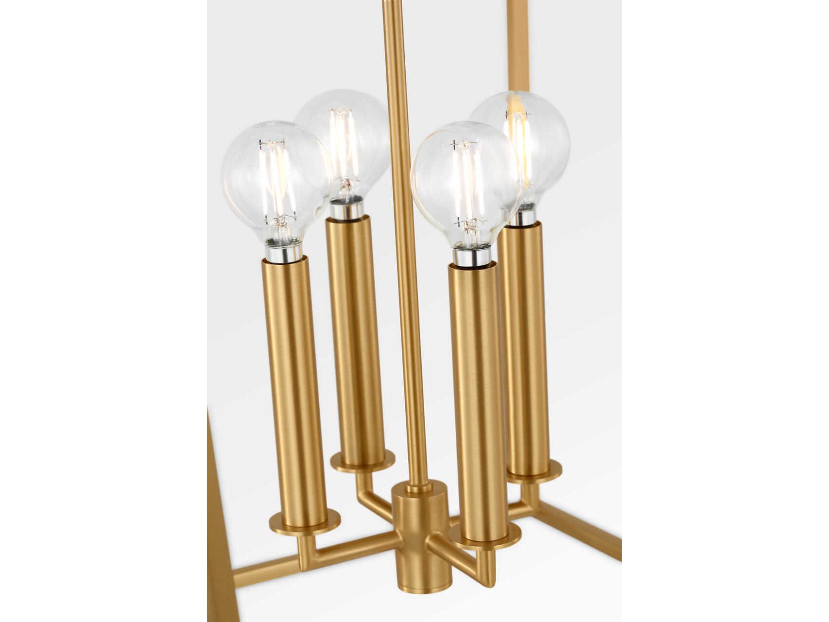 Visual Comfort Studio Carlyle 4-Light Burnished Brass Lantern Pendant