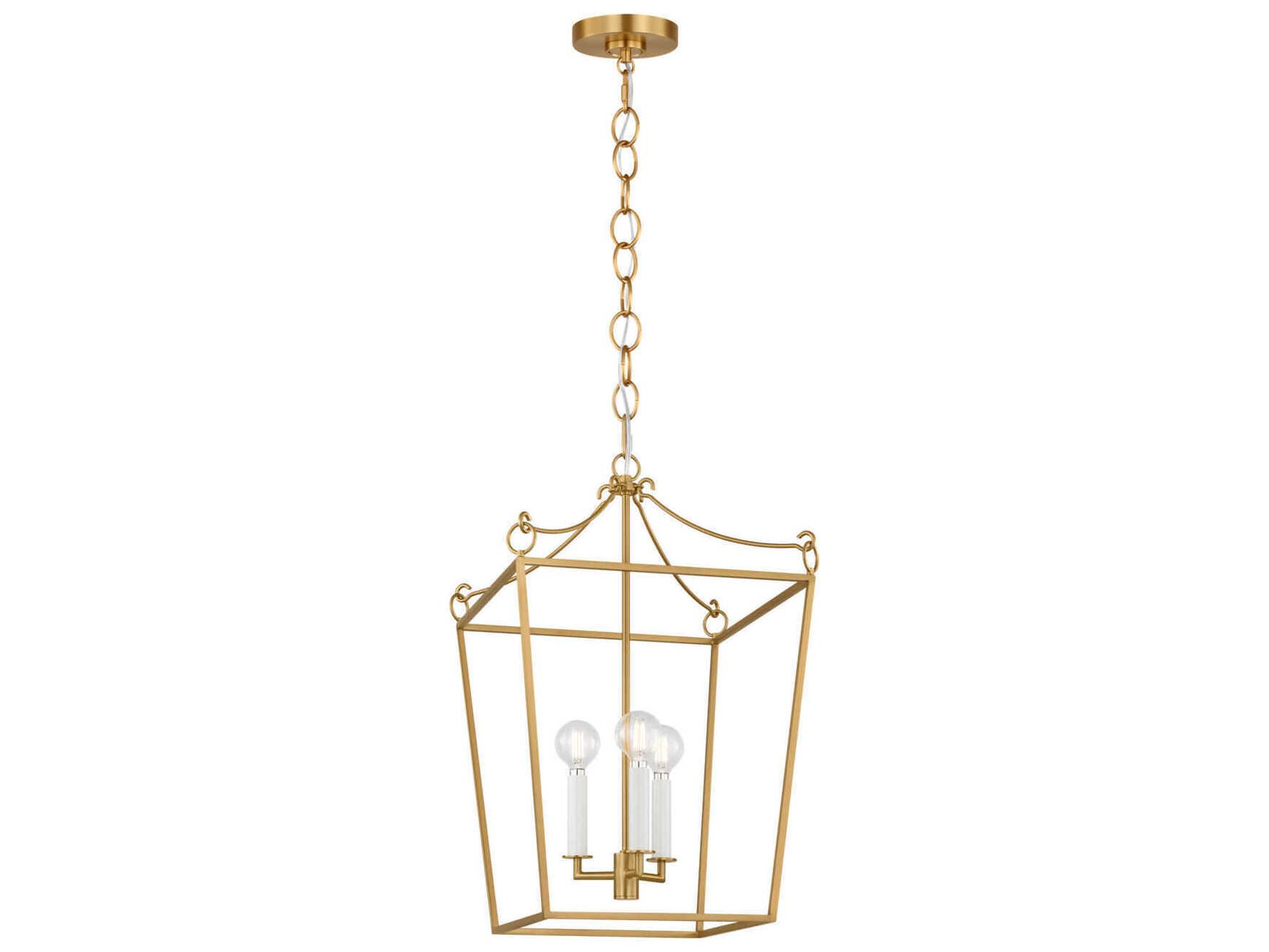 Visual Comfort Studio Carlyle 3-Light Burnished Brass Lantern Pendant