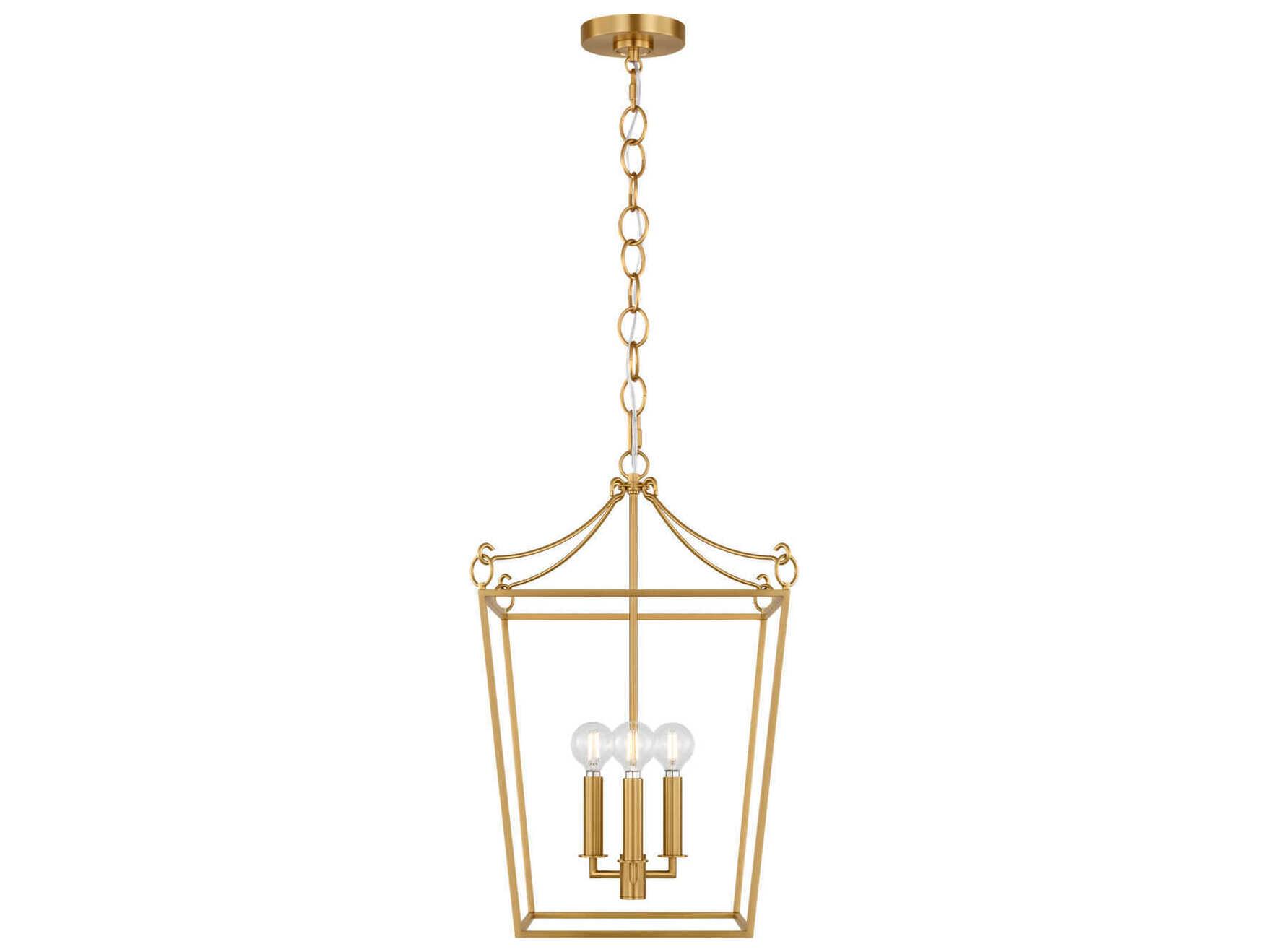 Visual Comfort Studio Carlyle 3-Light Burnished Brass Lantern Pendant